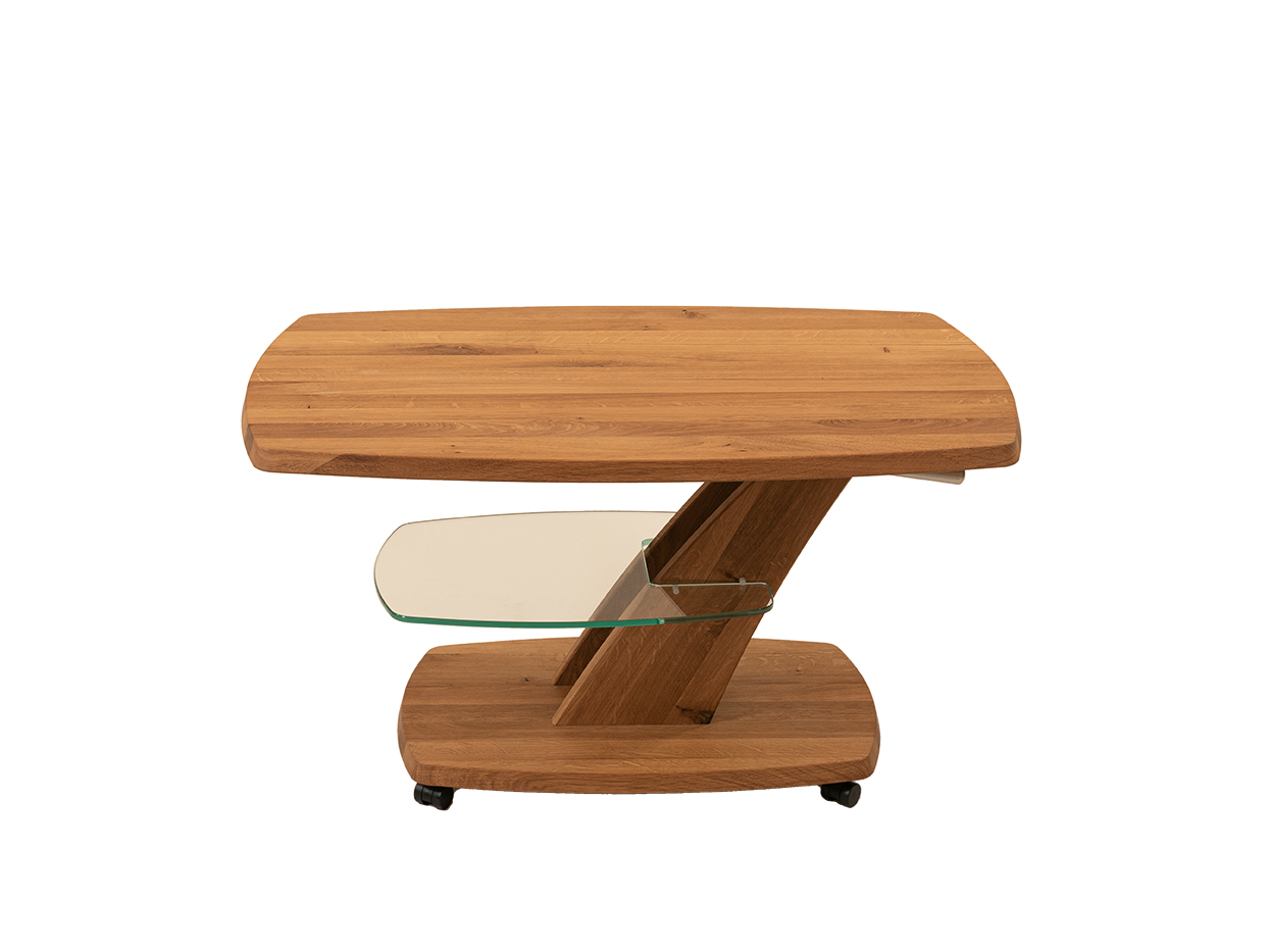 Lift-Couchtisch, Wildeiche massiv - 7772