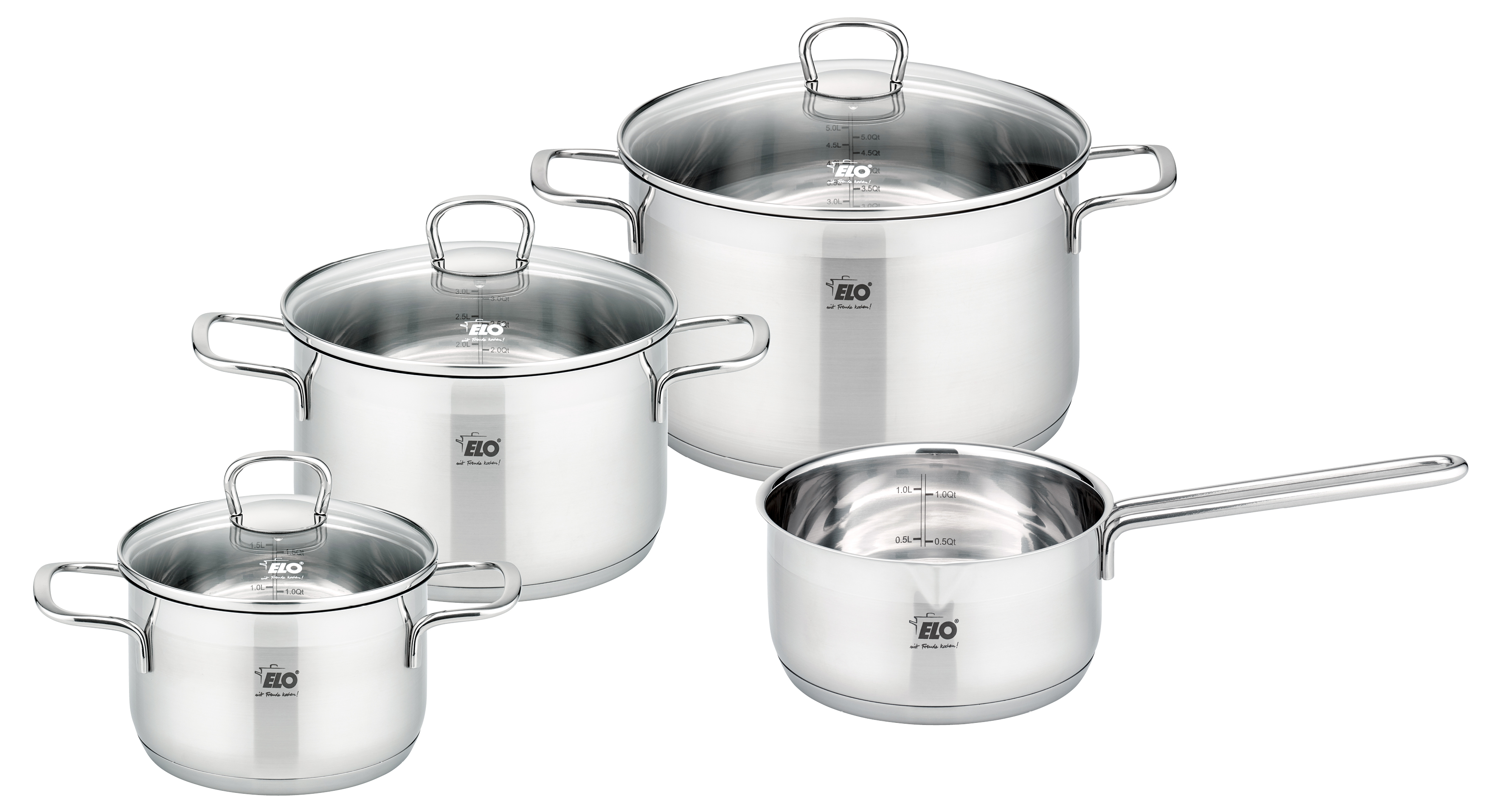 Topfset Triton, edelstahl - glasdeckel, 4-Tlg.