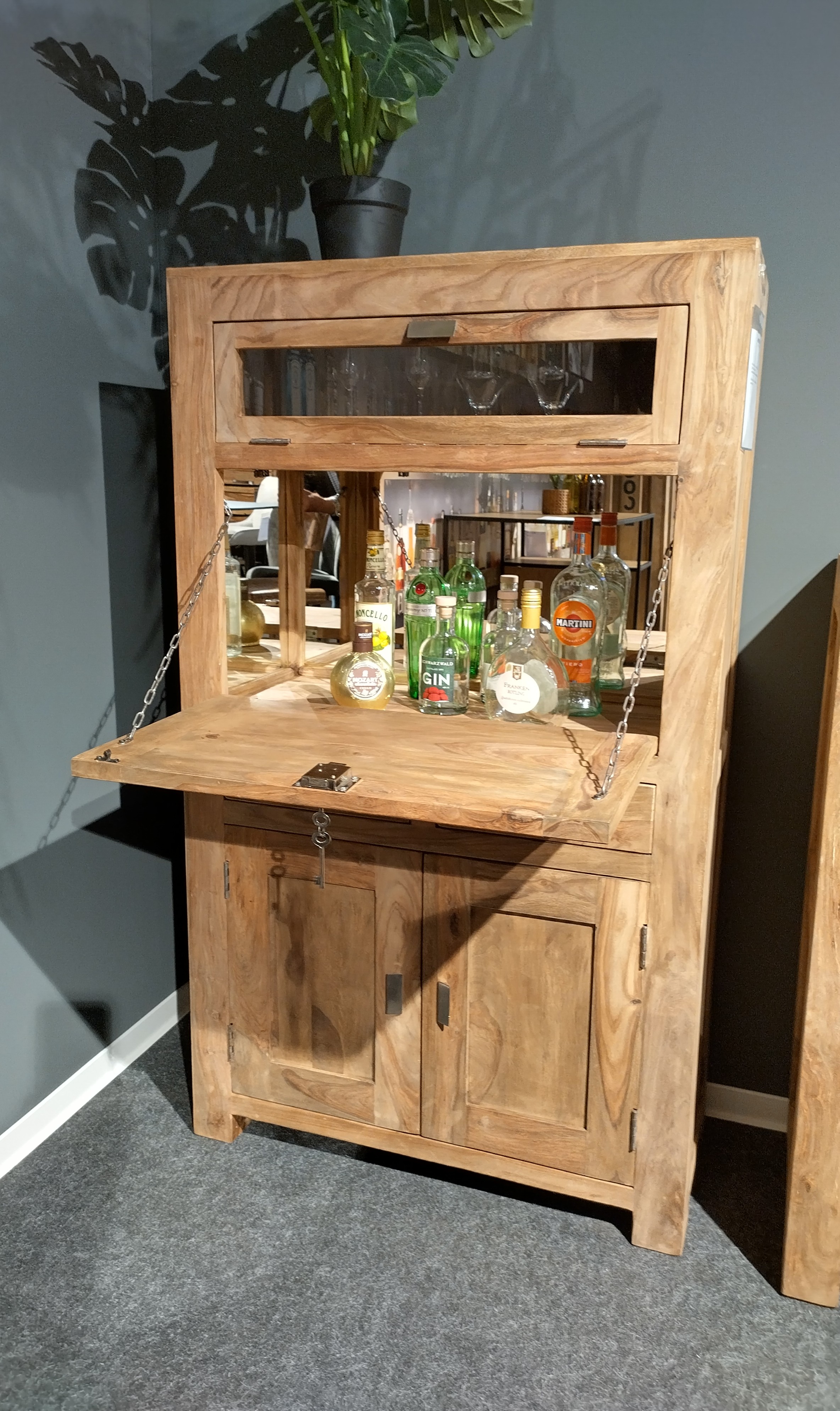 Barschrank, Holz Shisham natur - YOGA