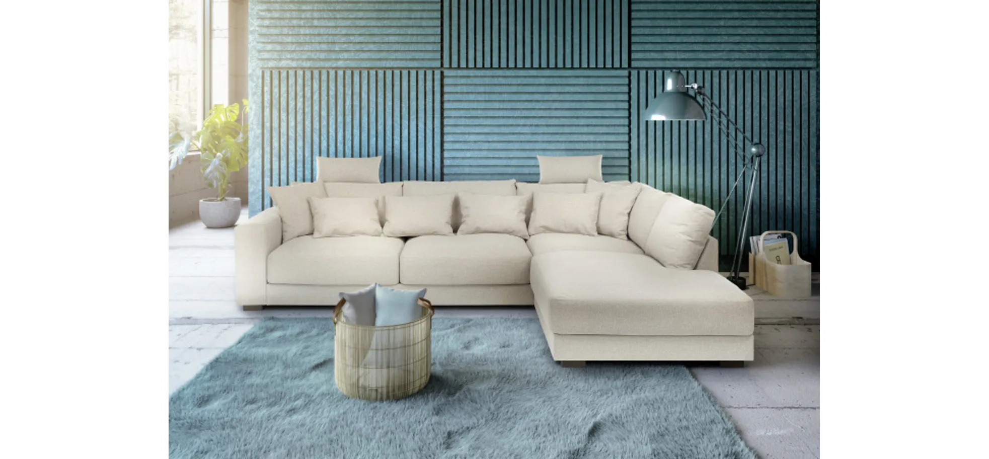 Ecksofa Hailey, Stoff beige - Hailey