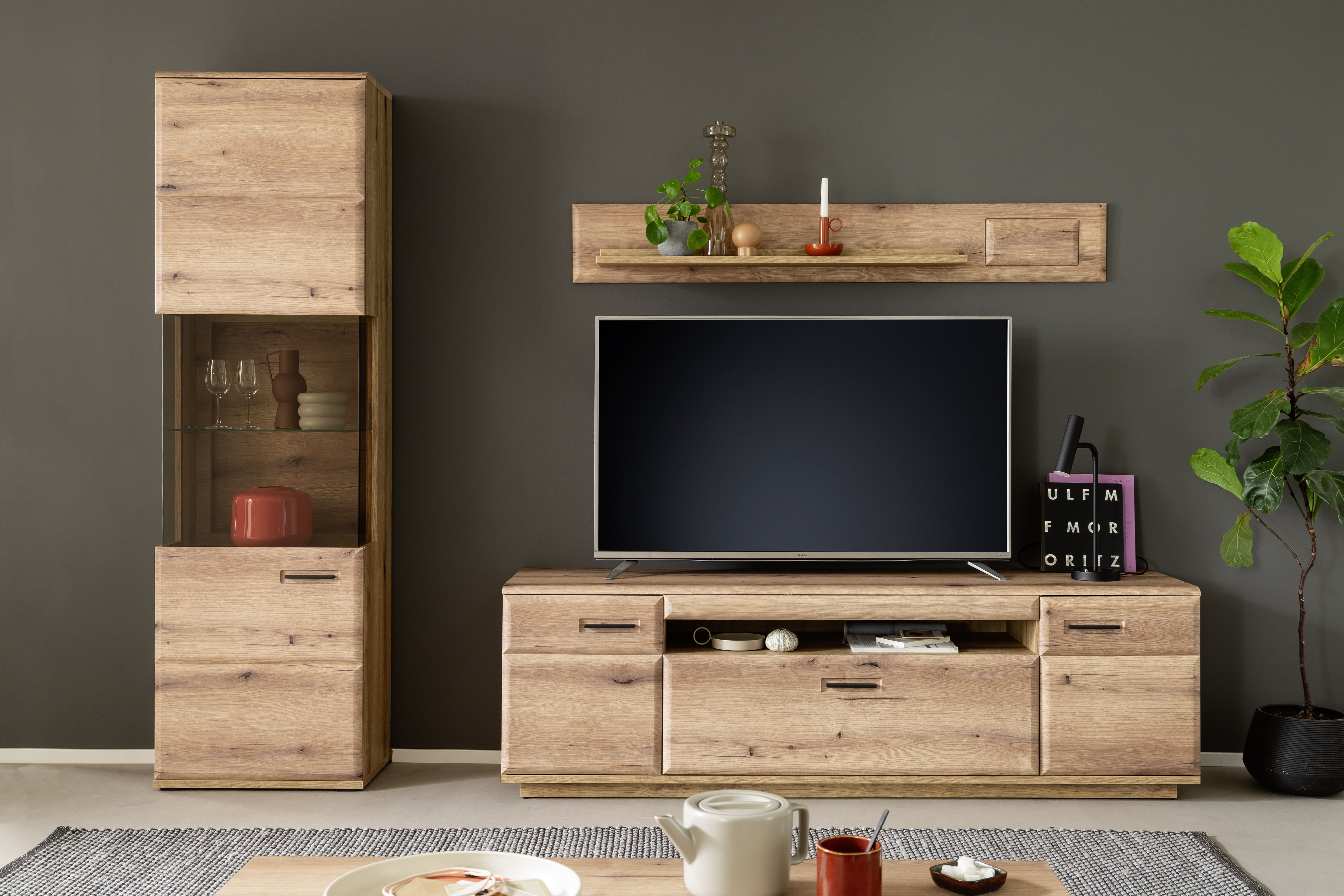 Wohnwand, Eiche Evoke Nachbildung - LS25 Careto