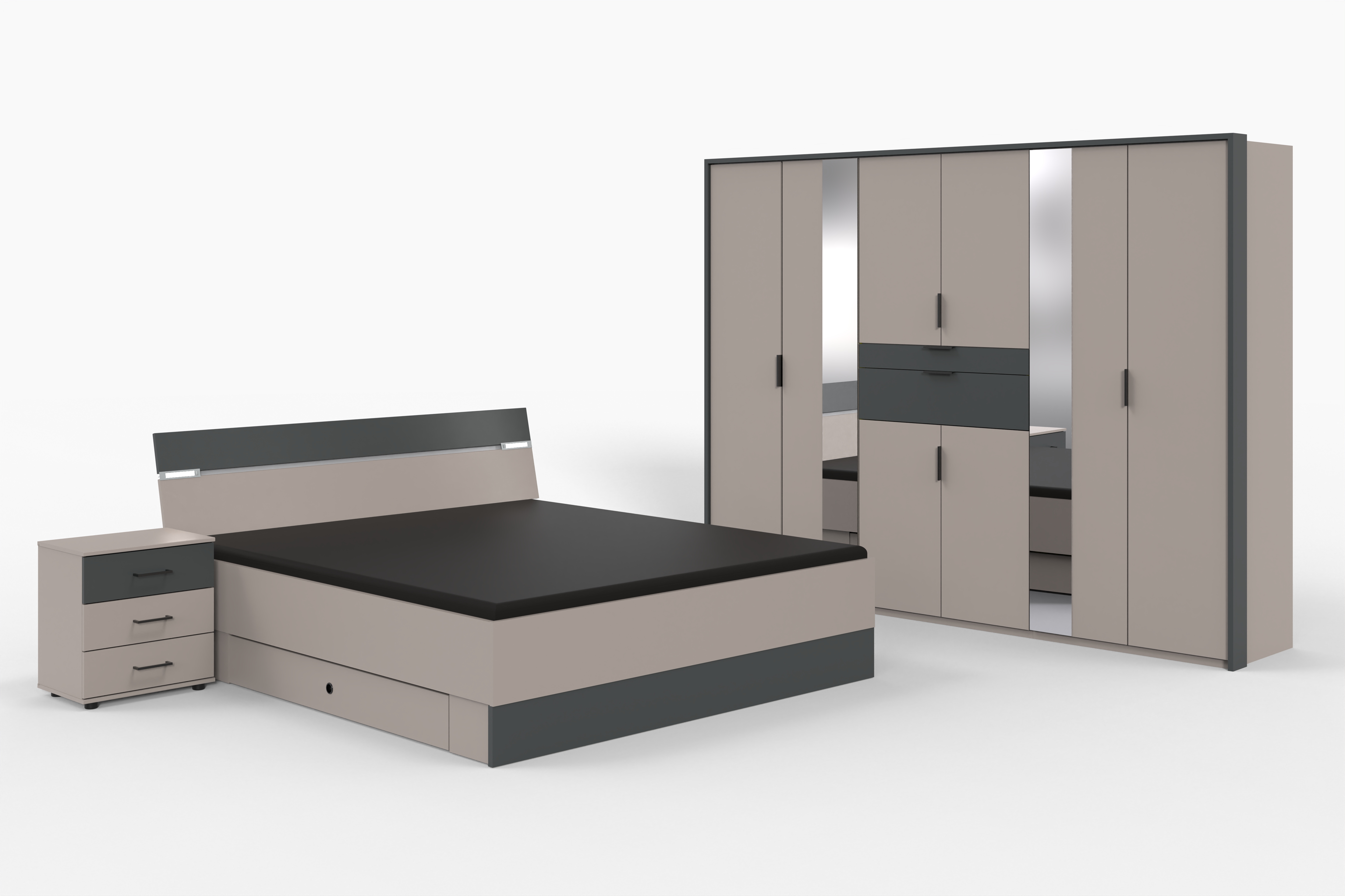 Drehtürenschrank, saharagrau - MyStyle 3074