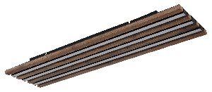 Deckenleuchte HAYDEN 80x20x5cm - Metall schwarz matt, LED