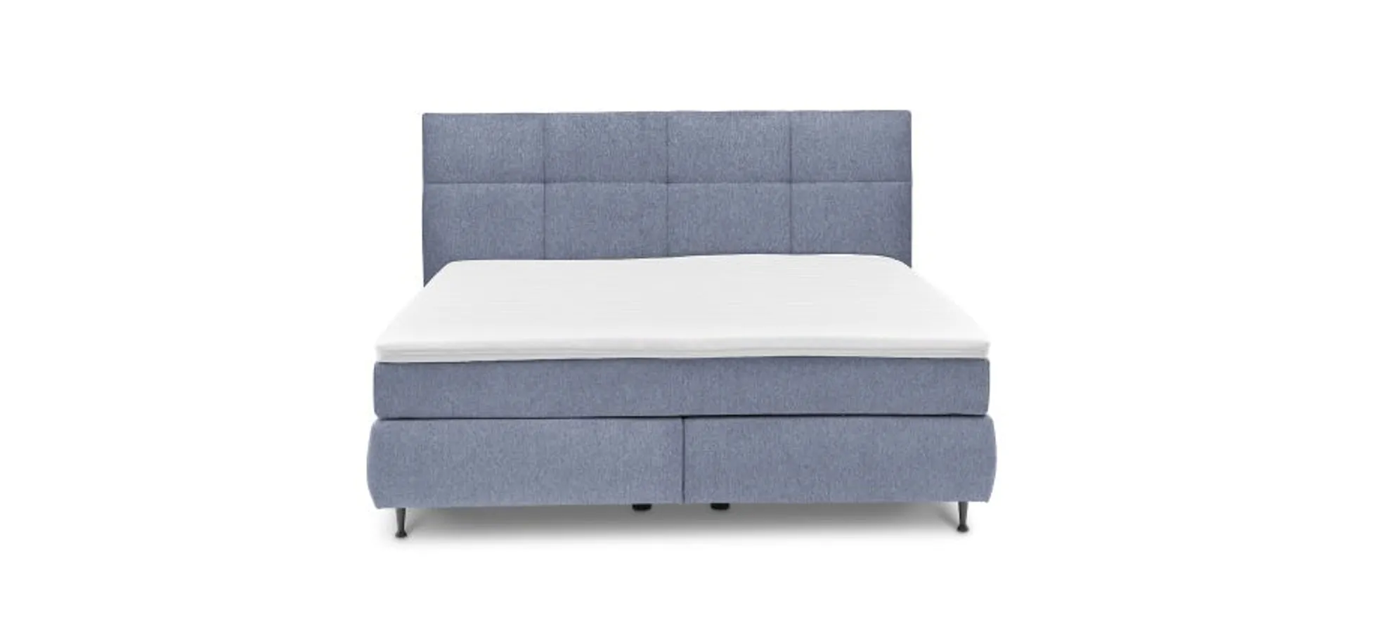  Boxspringbett ALICA- Liegefläche ca. 180x200 cm, Stoff, Hellblau	