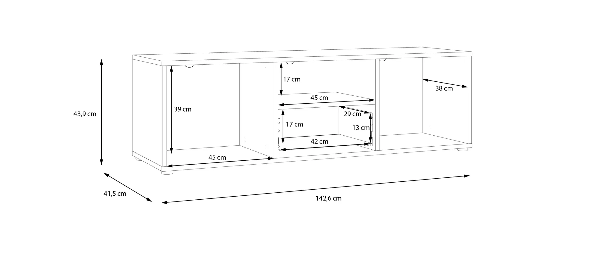 TV-Unterschrank, Black/Artisan Oak  - Floriss