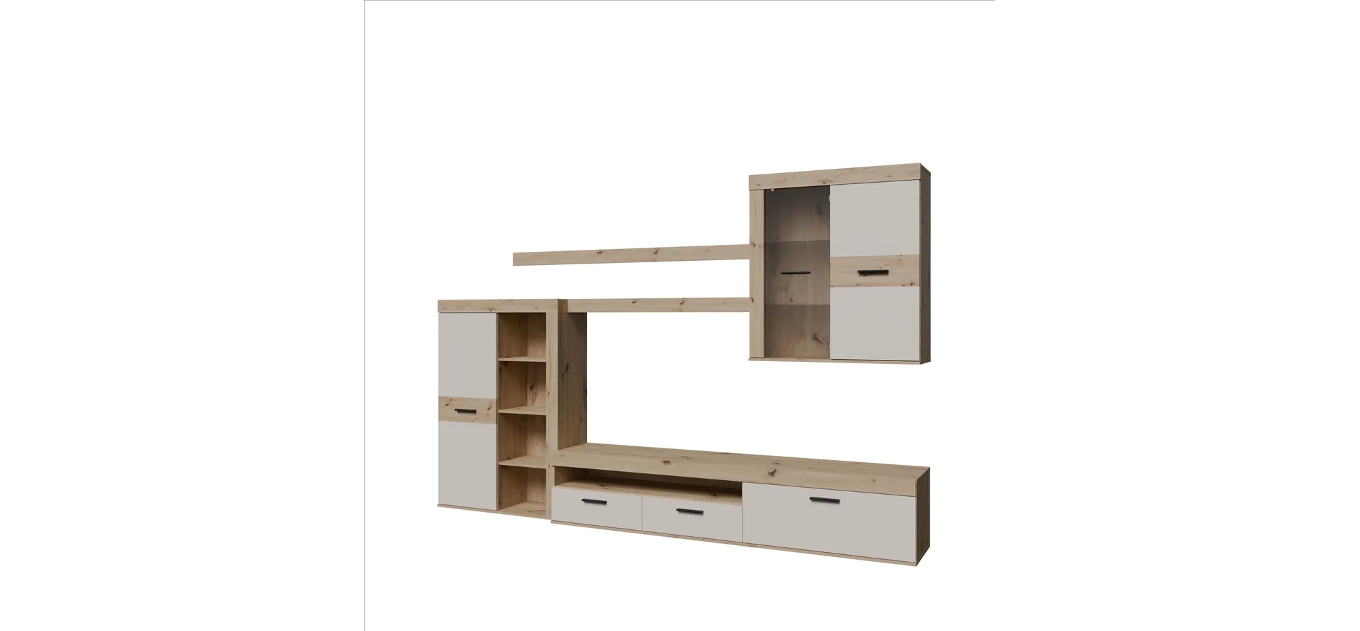 Wohnwand, Artisan oak, Sand  - Frana