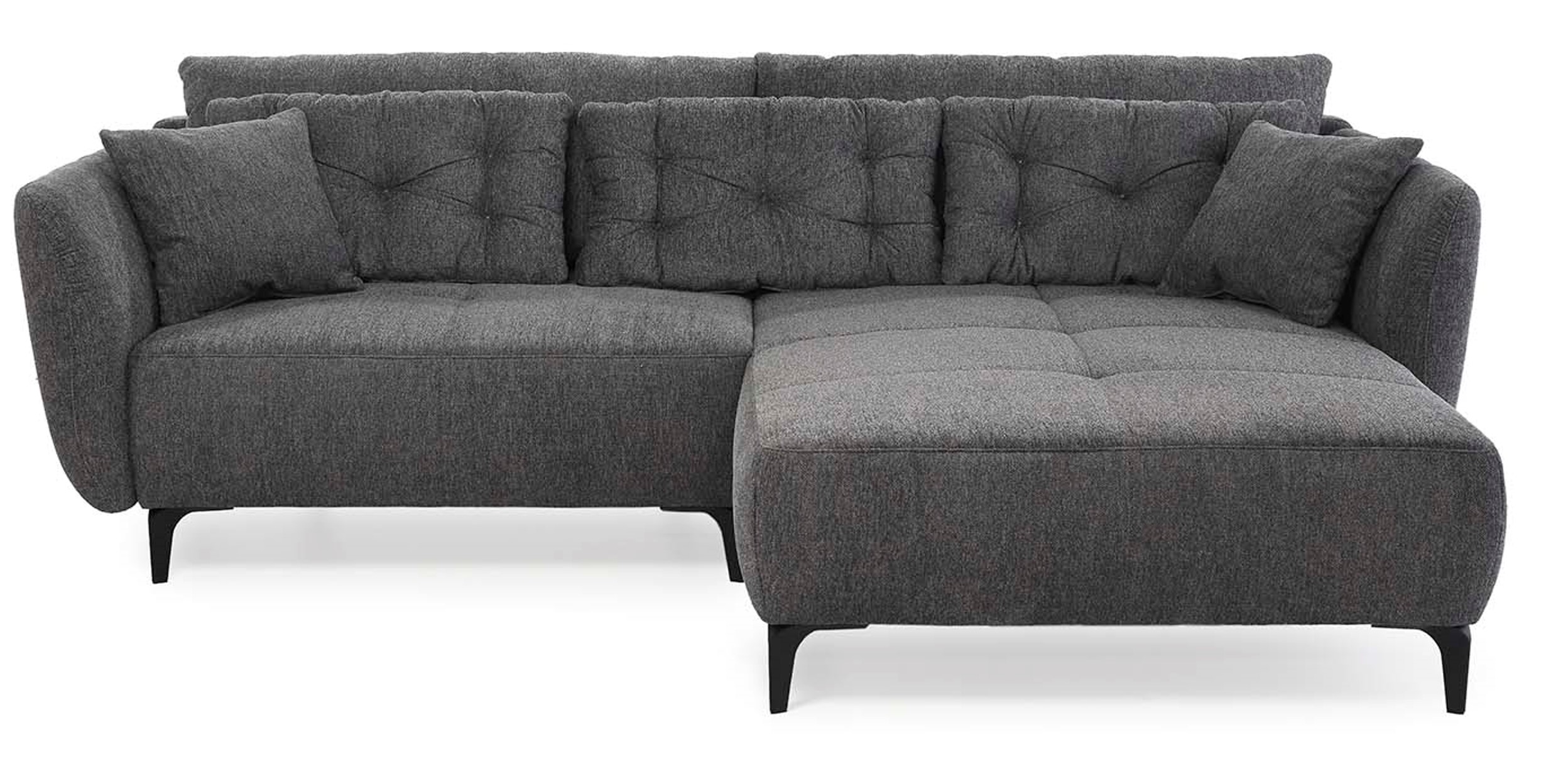 Ecksofa, Stoff dunkelgrau,  - Janek