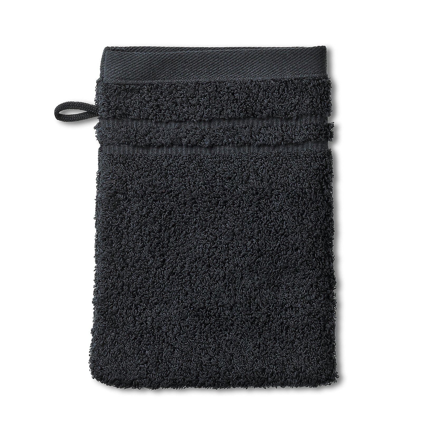 Waschhandschuh Leonora 21x15 cm - 100%Baumwolle Premium nachtschwarz