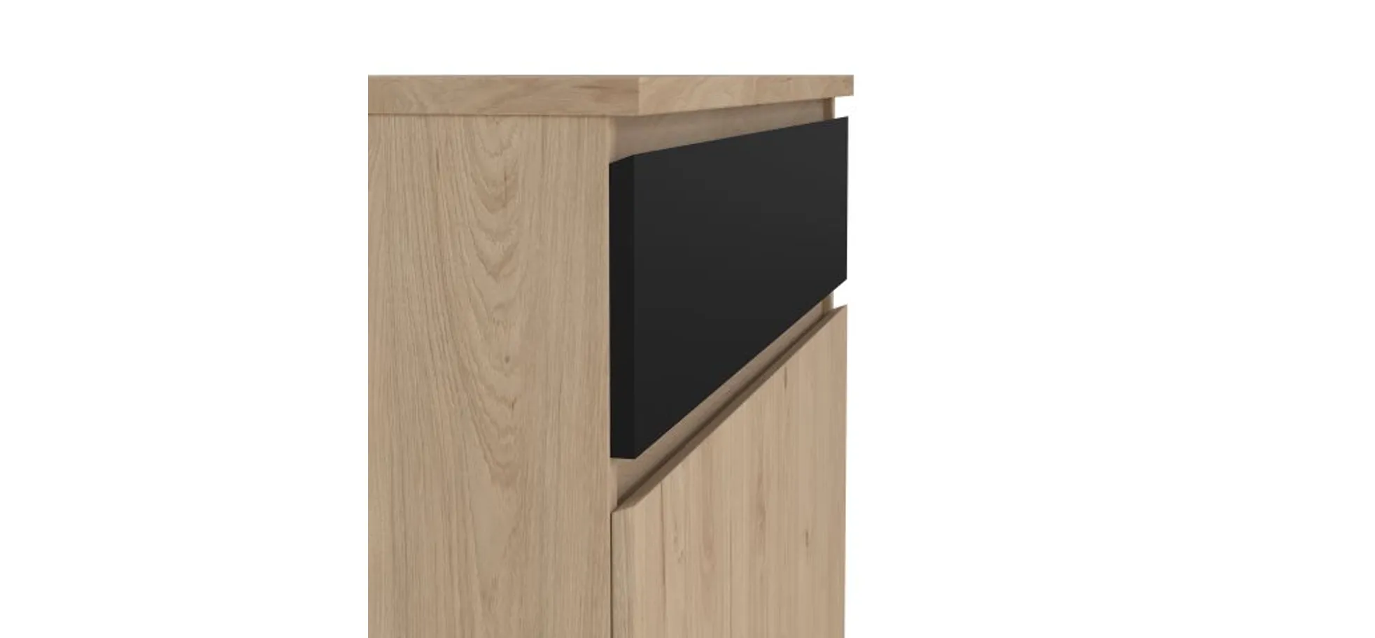 Schuhschrank - B ca. 81 cm, Jackson Hickory Nachbildung, Schwarz