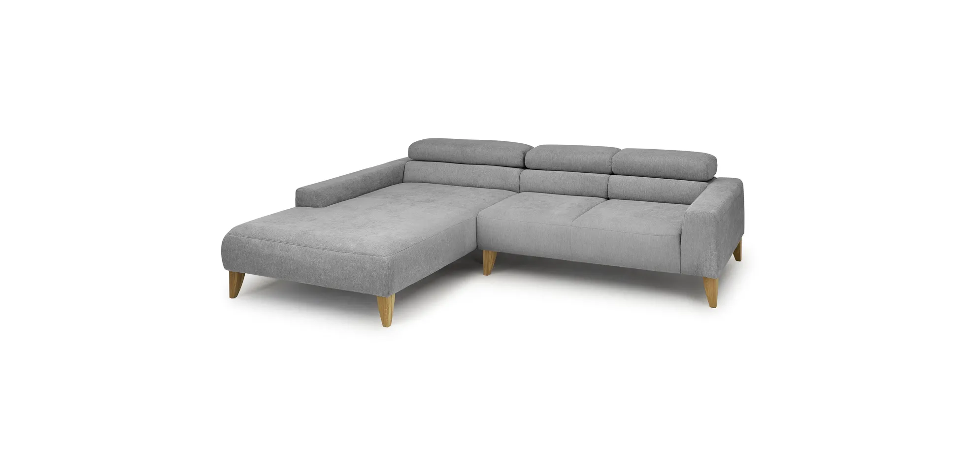 Ecksofa CHENOA - Longchair links und 2-Sitzer, Sitzvorzug motorisch, Stoff, Steingrau Ecksofa CHENOA - Longchair links und 2-Sitzer, Sitzvorzug motorisch, Stoff, Steingrau