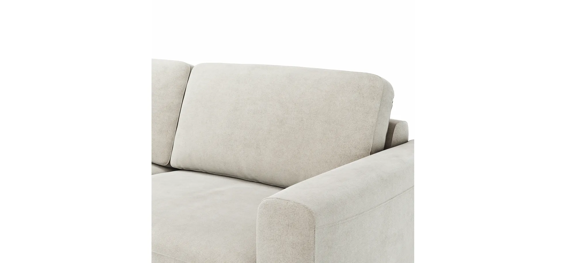 Ecksofa Oviedo - 2,5-Sitzer mit Ecke rechts, Stoff, Natur