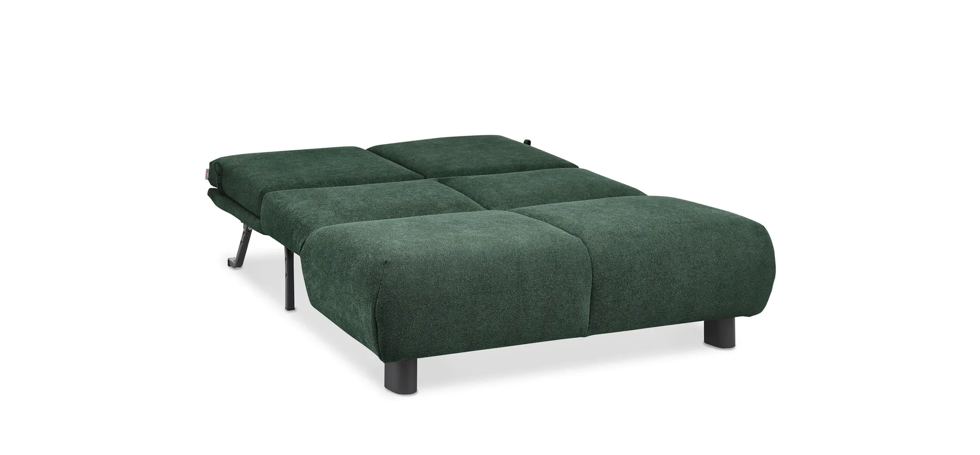  Faltsofa EBBY - 2-Sitzer ohne Armlehne, 140 cm inkl. Schlaffunktion, Stoff, Dunkelgrün