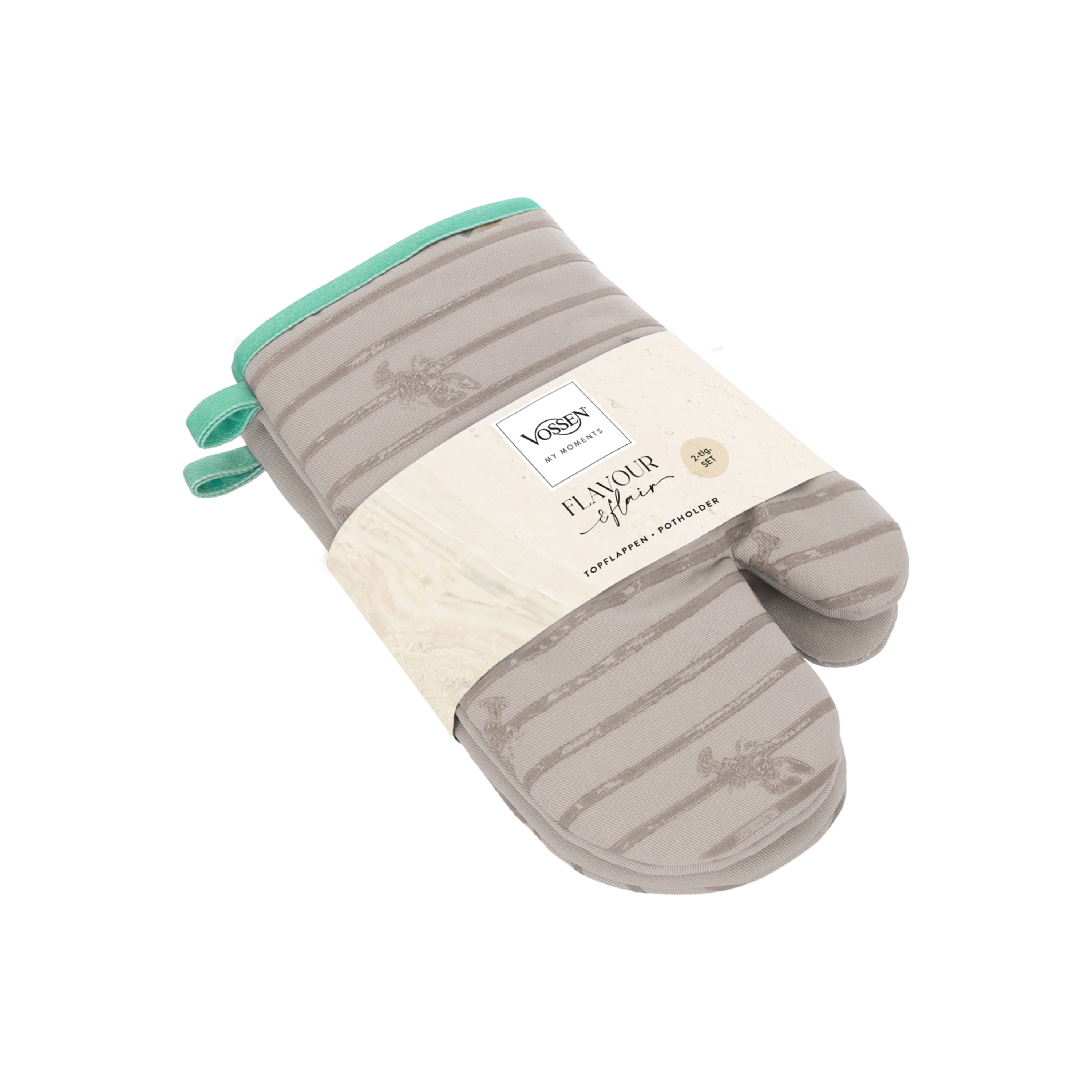 Scandi Cook Set Kochhandschuh, 1x links+1x rechts - stone