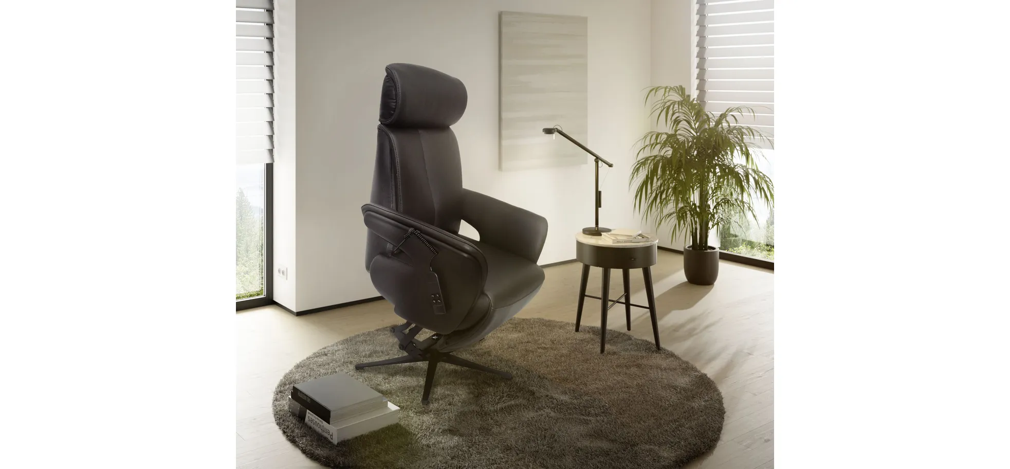 Fernsehsessel, Leder schokobraun - Mathis