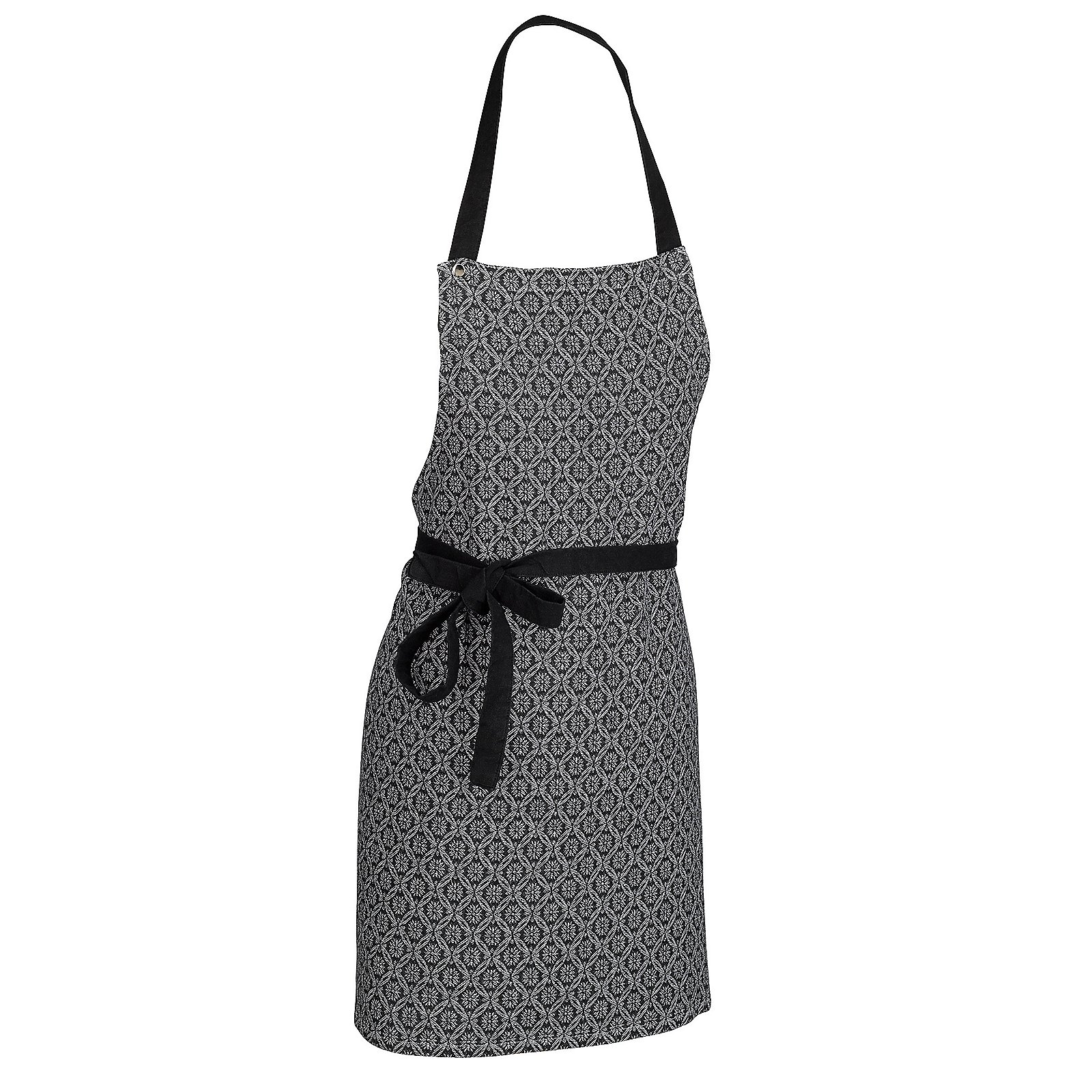 Schürze Gianna 67x80 cm - 100%Baumwolle weiß-schwarz Muster