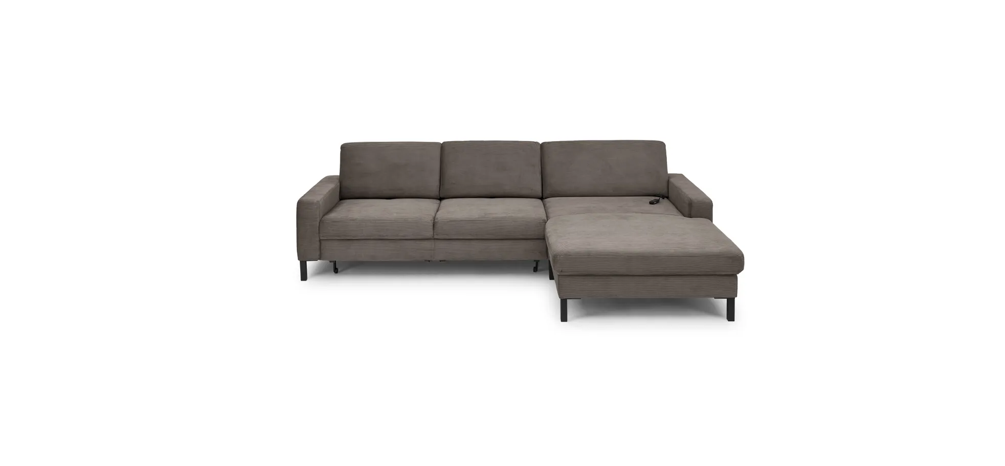  Ecksofa CALM MOVE 2.0 - 2,5-Sitzer mit Longchair rechts, Schlaffunktion, Feincord, Taupe