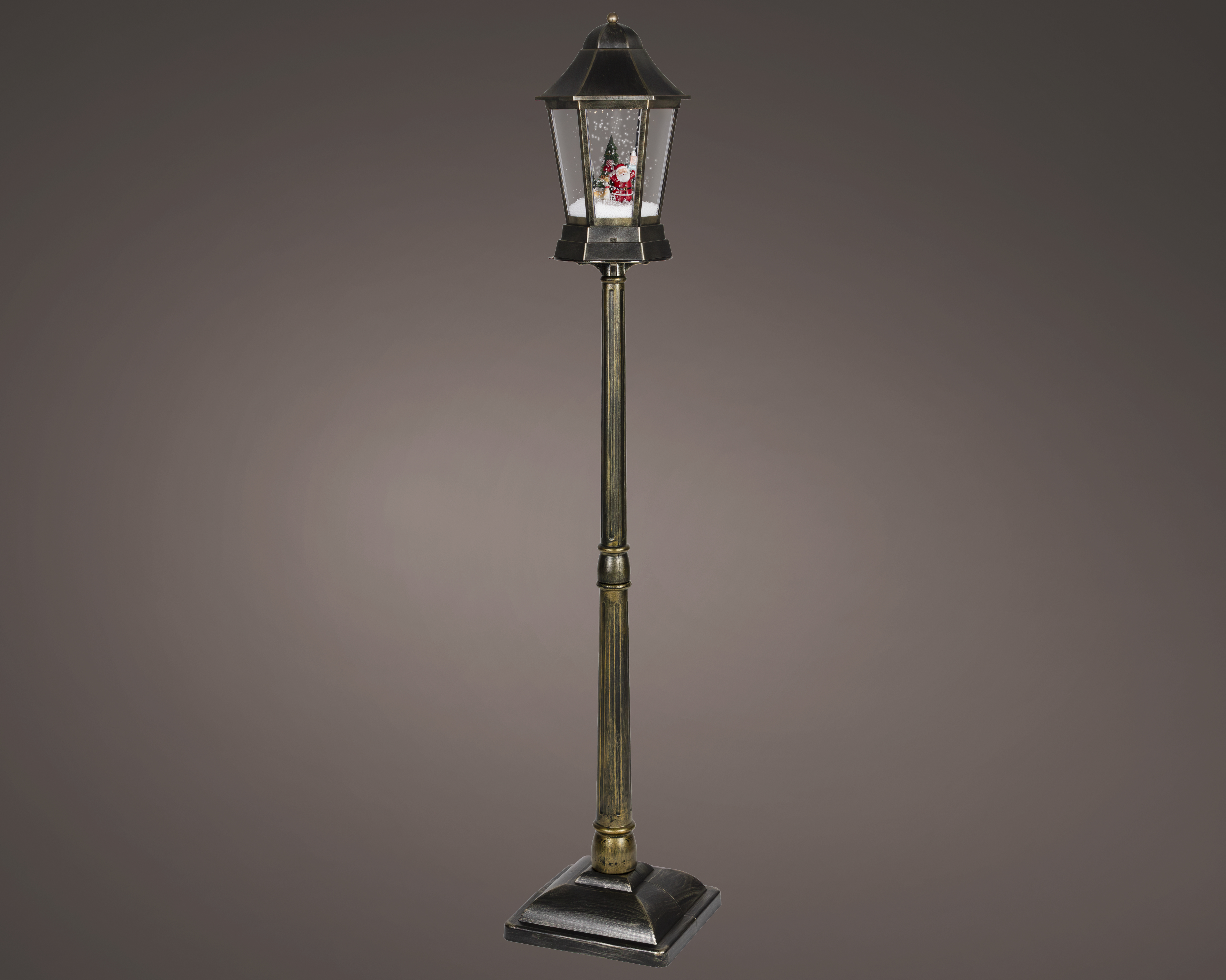 LED Stehlaterne Schneegebläse Plastik - braun, Ø32.00-H166.00cm-36L