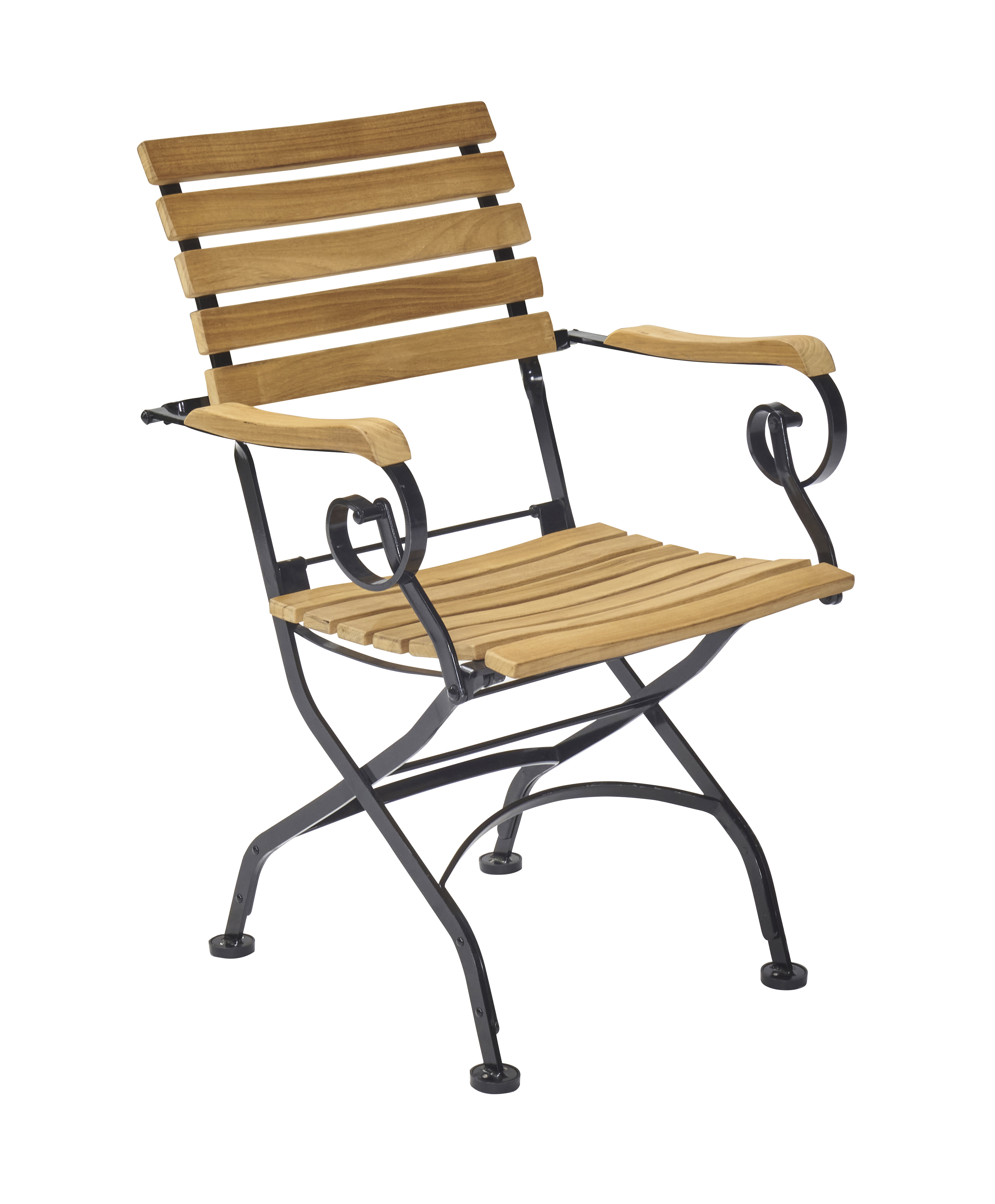 Stuhl mit Armlehnen,  klappbar,Teak-Metall - Wimbledon