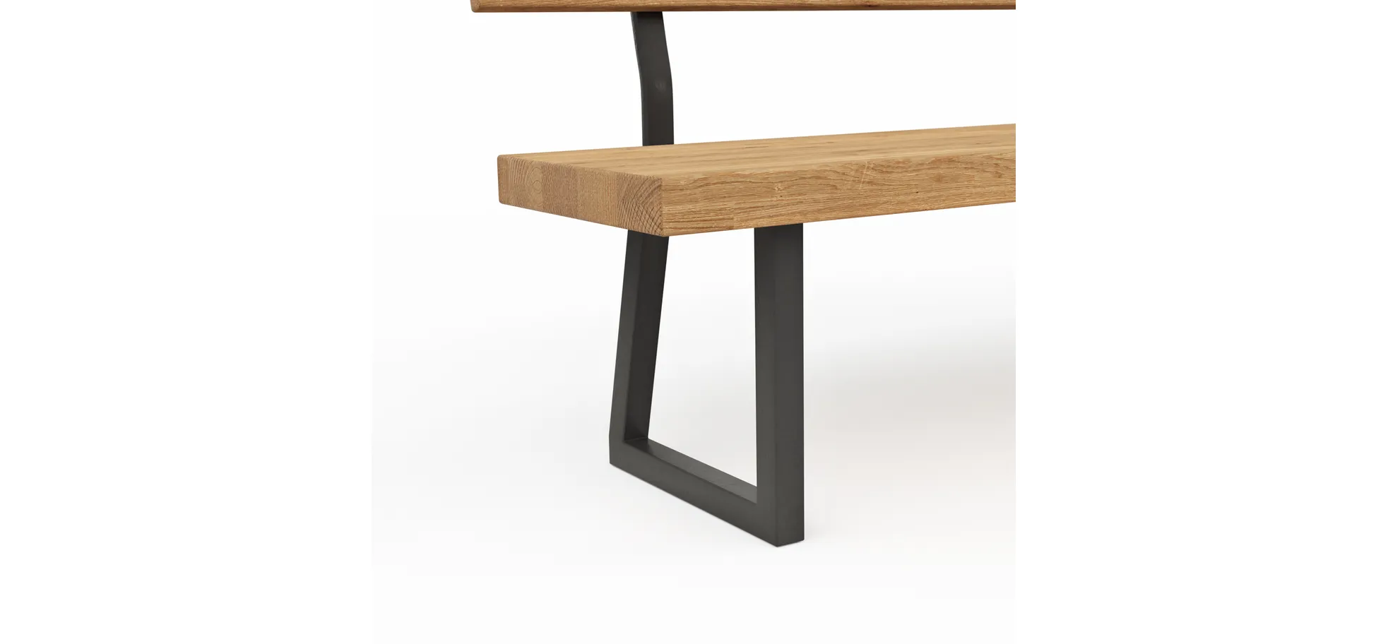 Holzbank Clifton - mit Rückenlehne, Breite ca. 180cm, Zerreiche massiv, natur
