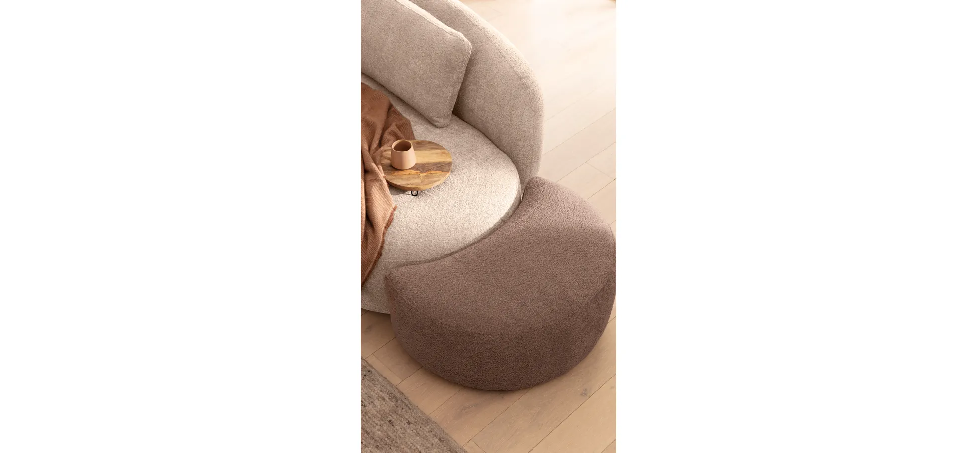 Anstellhocker Karasu - Stoff, Taupe