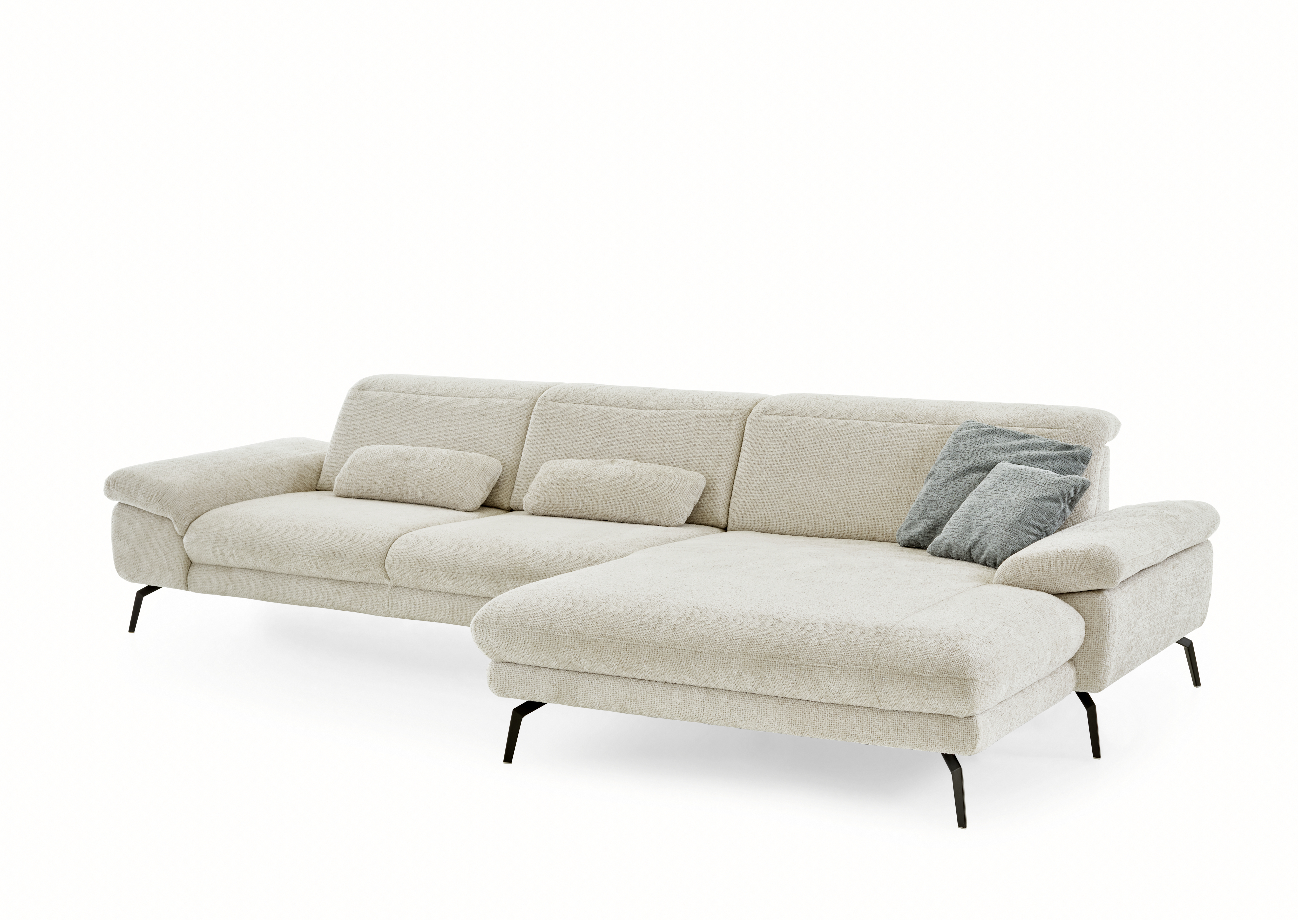 Ecksofa, Bezug natur, Federkern - LS24 Capizi