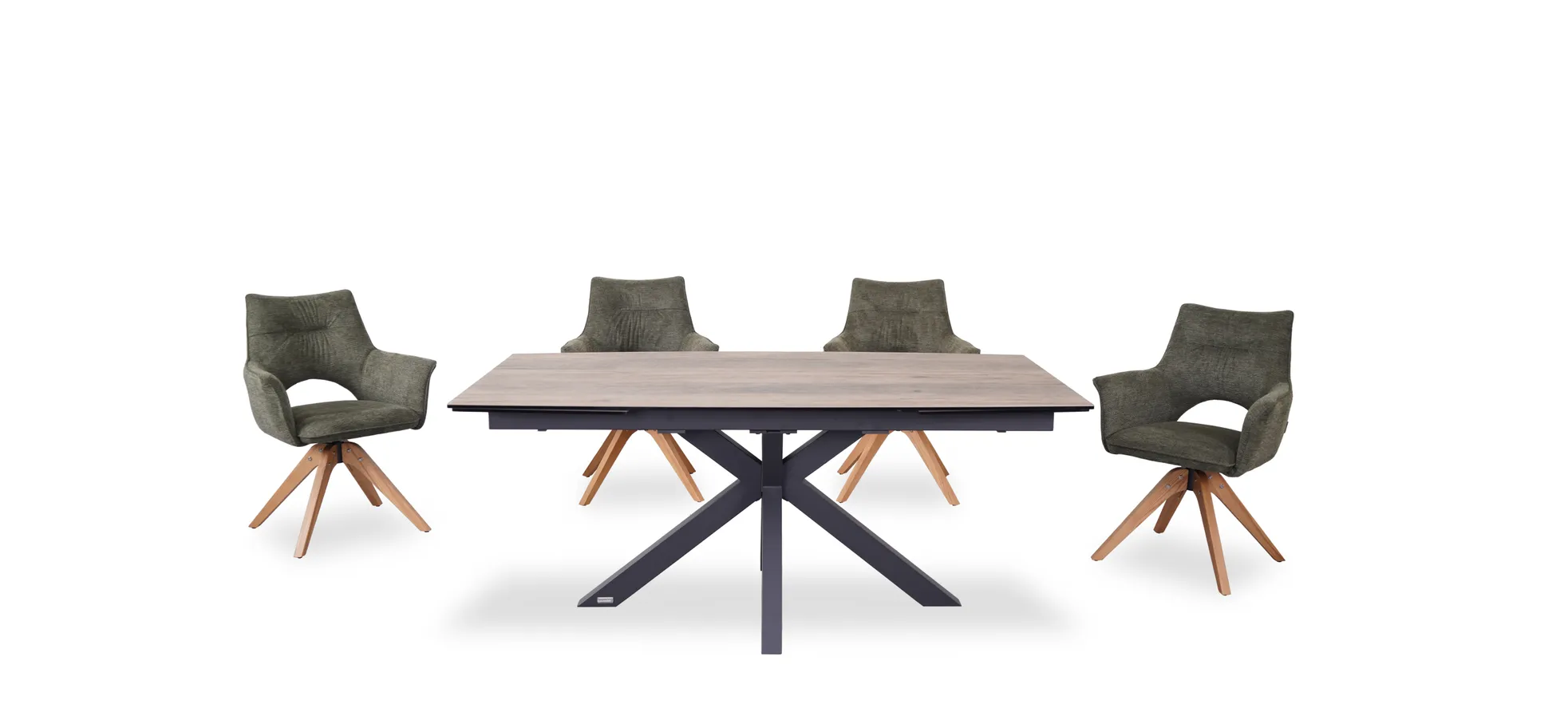 Esstisch, ausziehbar, Glaskeramik hellbraun - Melania