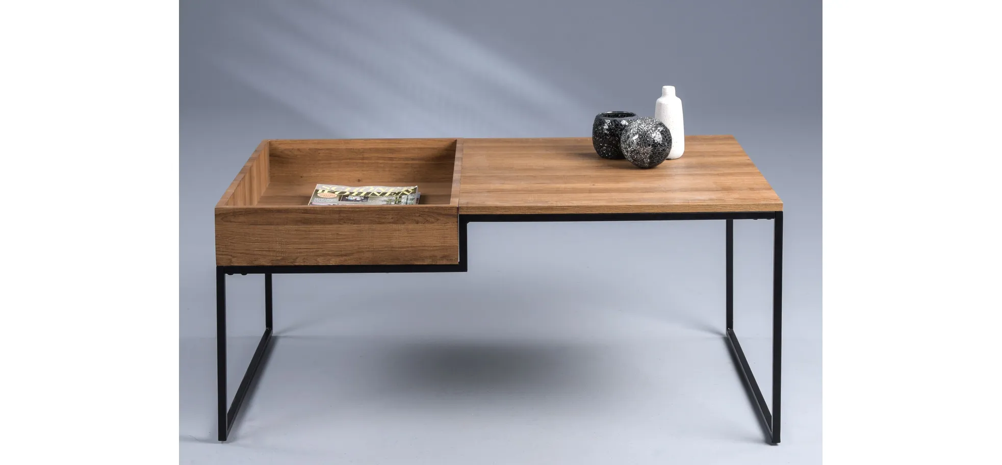 Couchtisch, MDF Dekor Eiche, 101cm breit - Marcy
