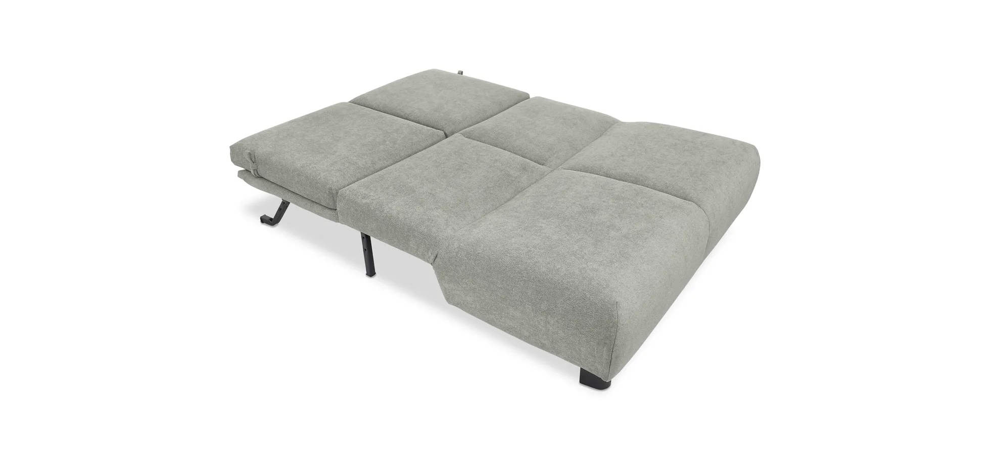  Faltsofa EBBY - 2-Sitzer ohne Armlehne, 140 cm inkl. Schlaffunktion/Relaxfunktion, Stoff, Grau