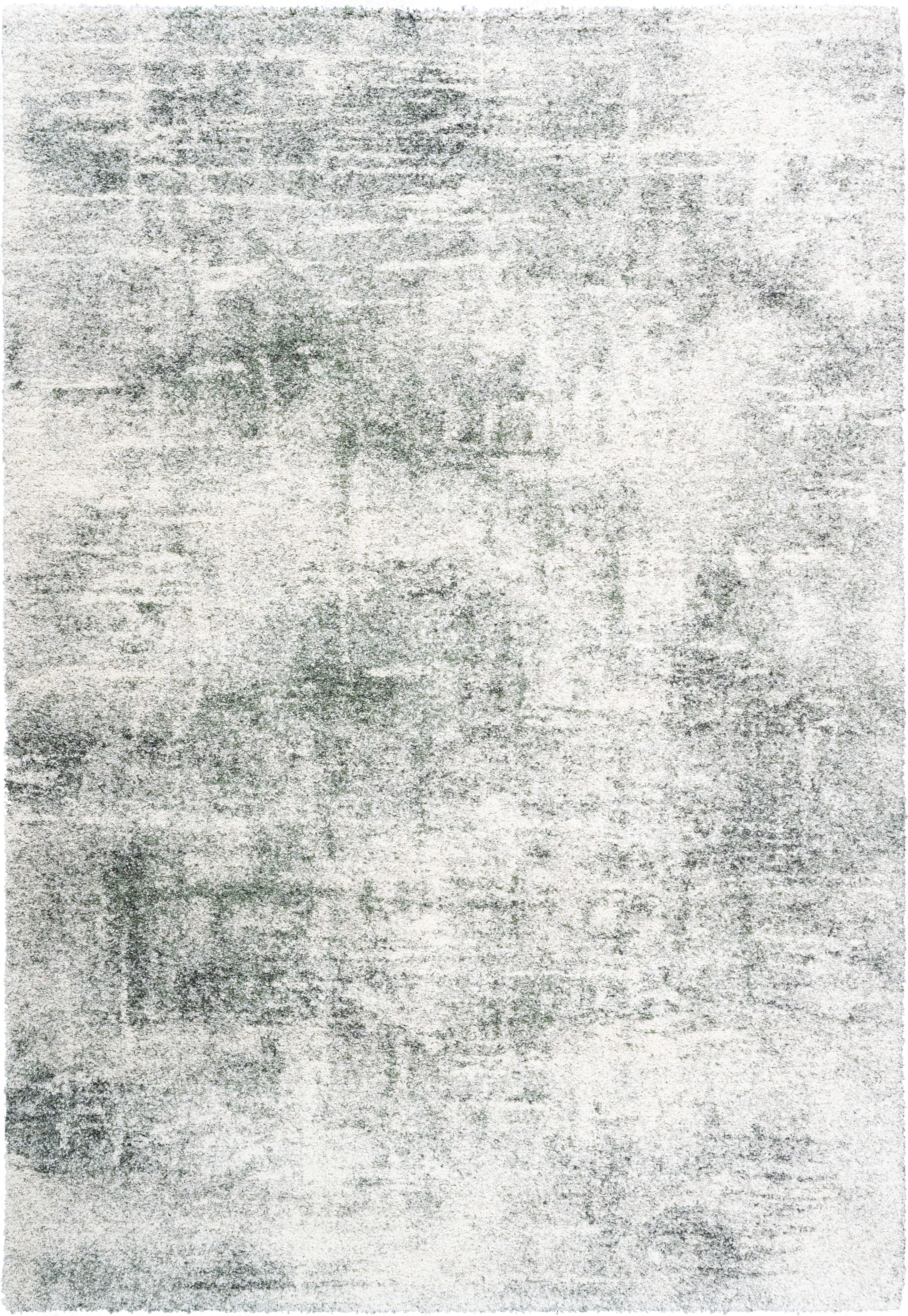 Webteppich, weiß-grün-grau, 80x150 cm - Rehari