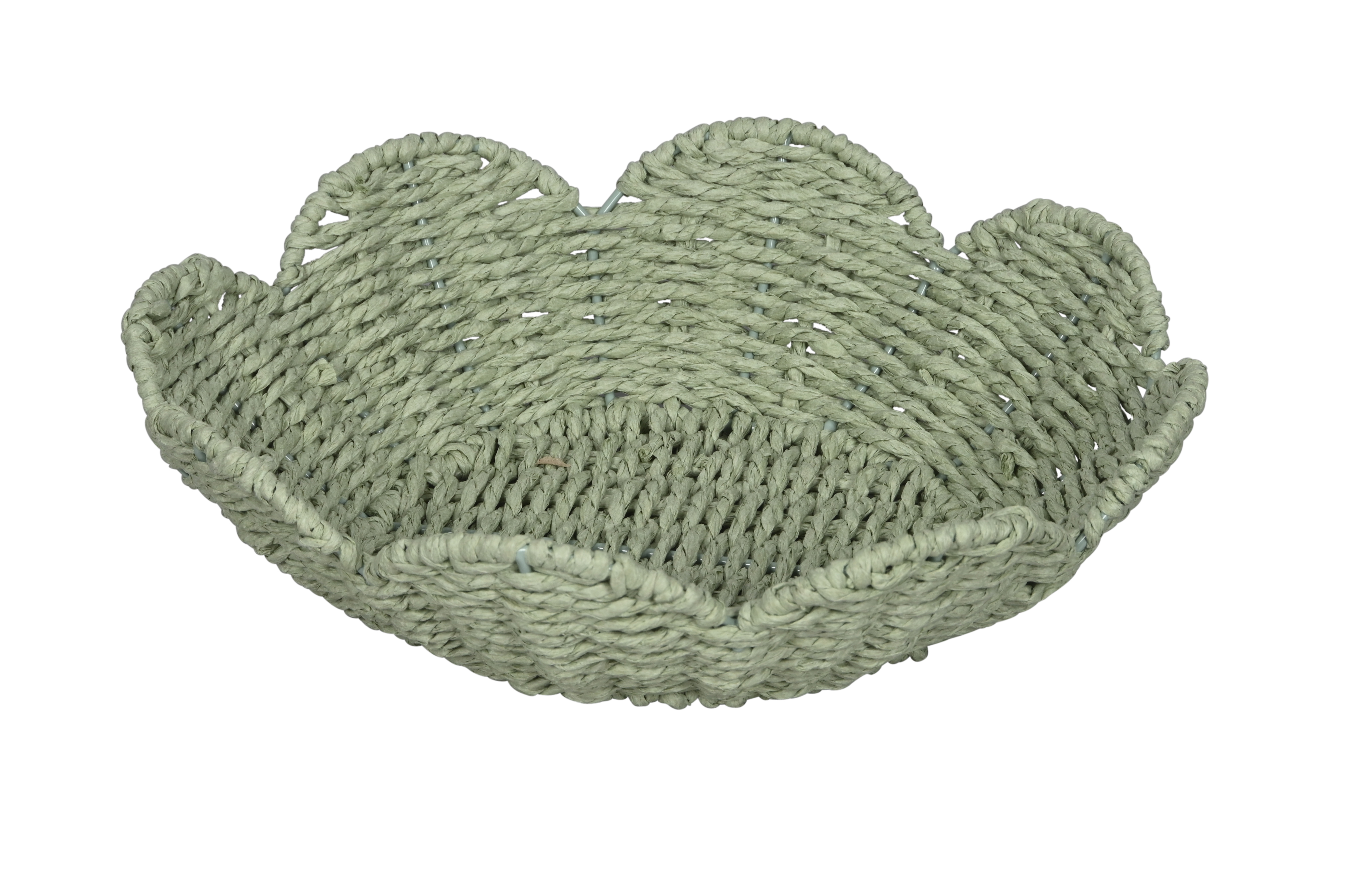 Schale Blüte, rund, hellgrün - D30,5xH8cm