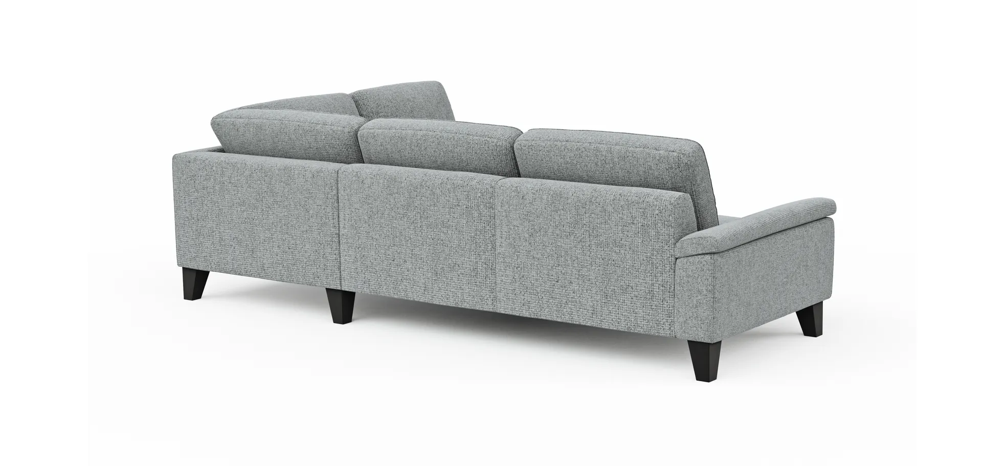 Ecksofa Oviedo - 2,5-Sitzer mit Ecke rechts inkl. Drehsitz, Stoff, Hellgrau