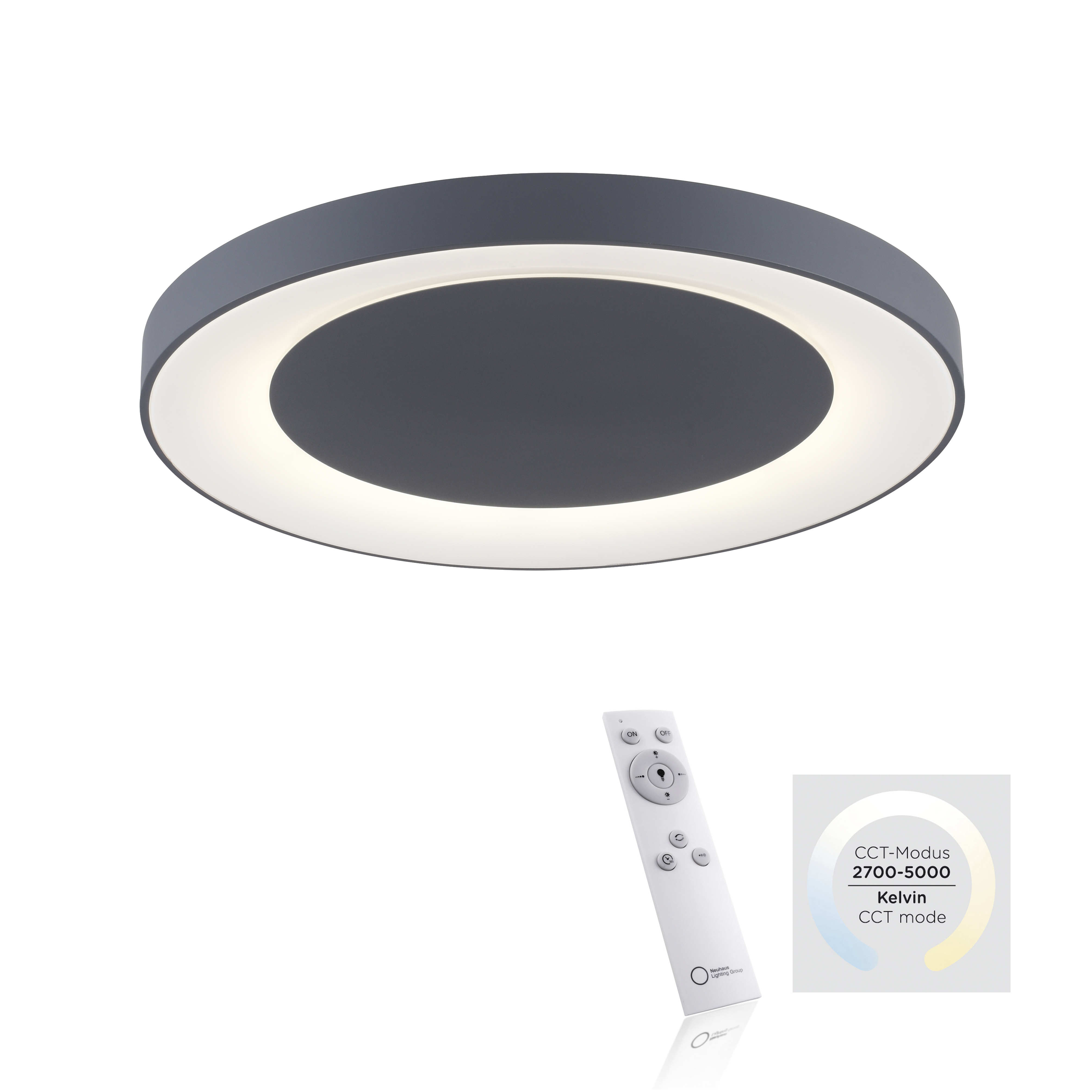 LED Deckenleuchte Anika  - Steuerbare Lichtfarbe, dimmbar 