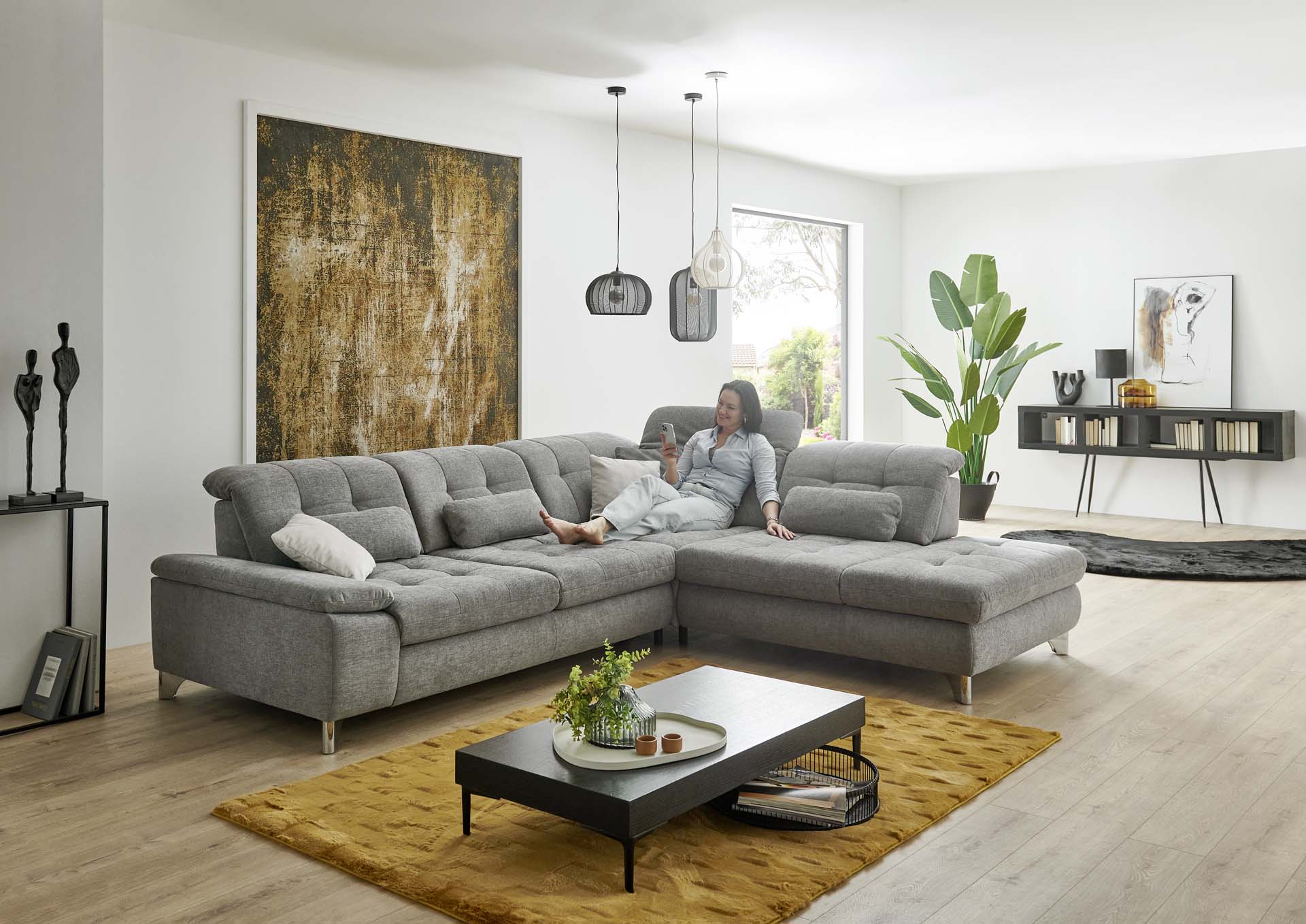 Ecksofa, grau - KS 110922