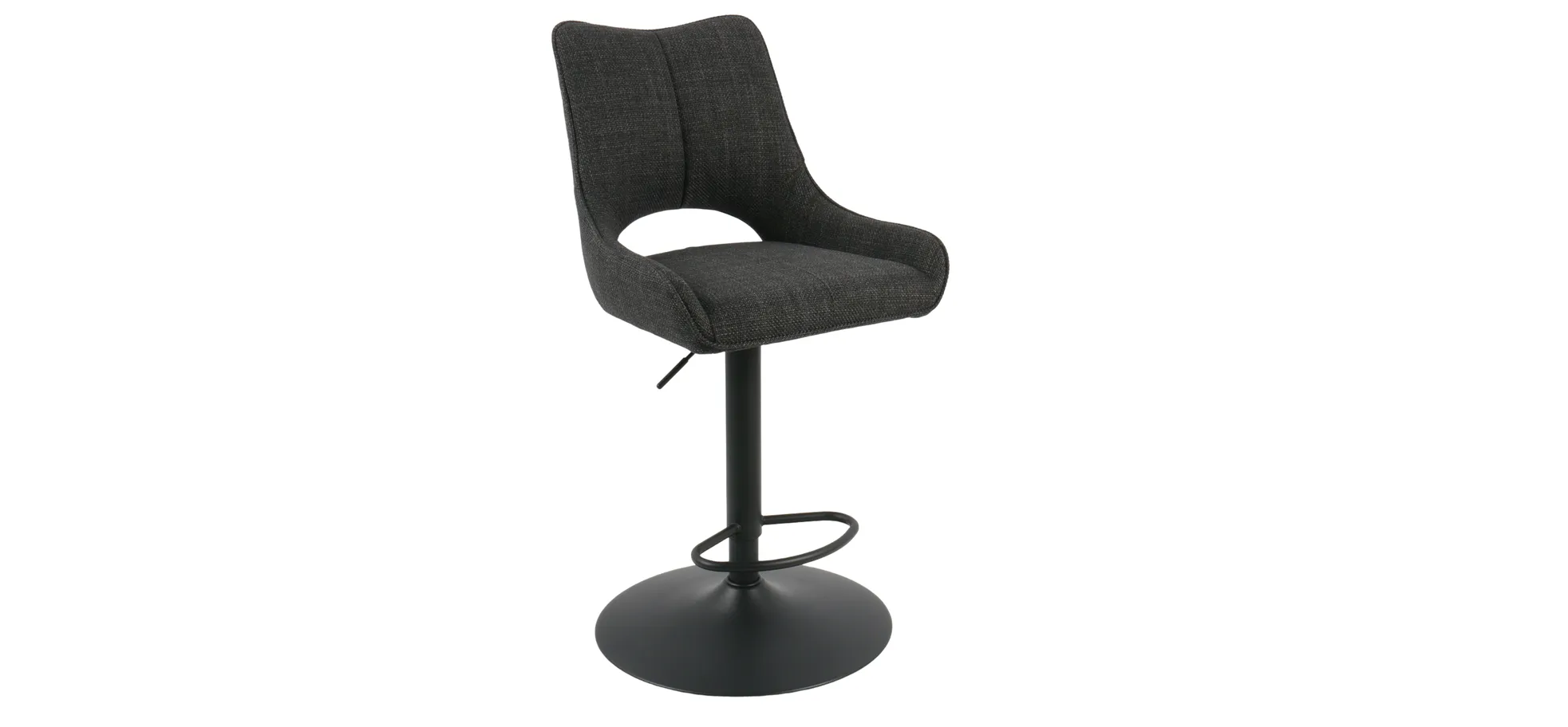 Barhocker - drehbar, höhenverstellbar, Microfaser, Anthrazit