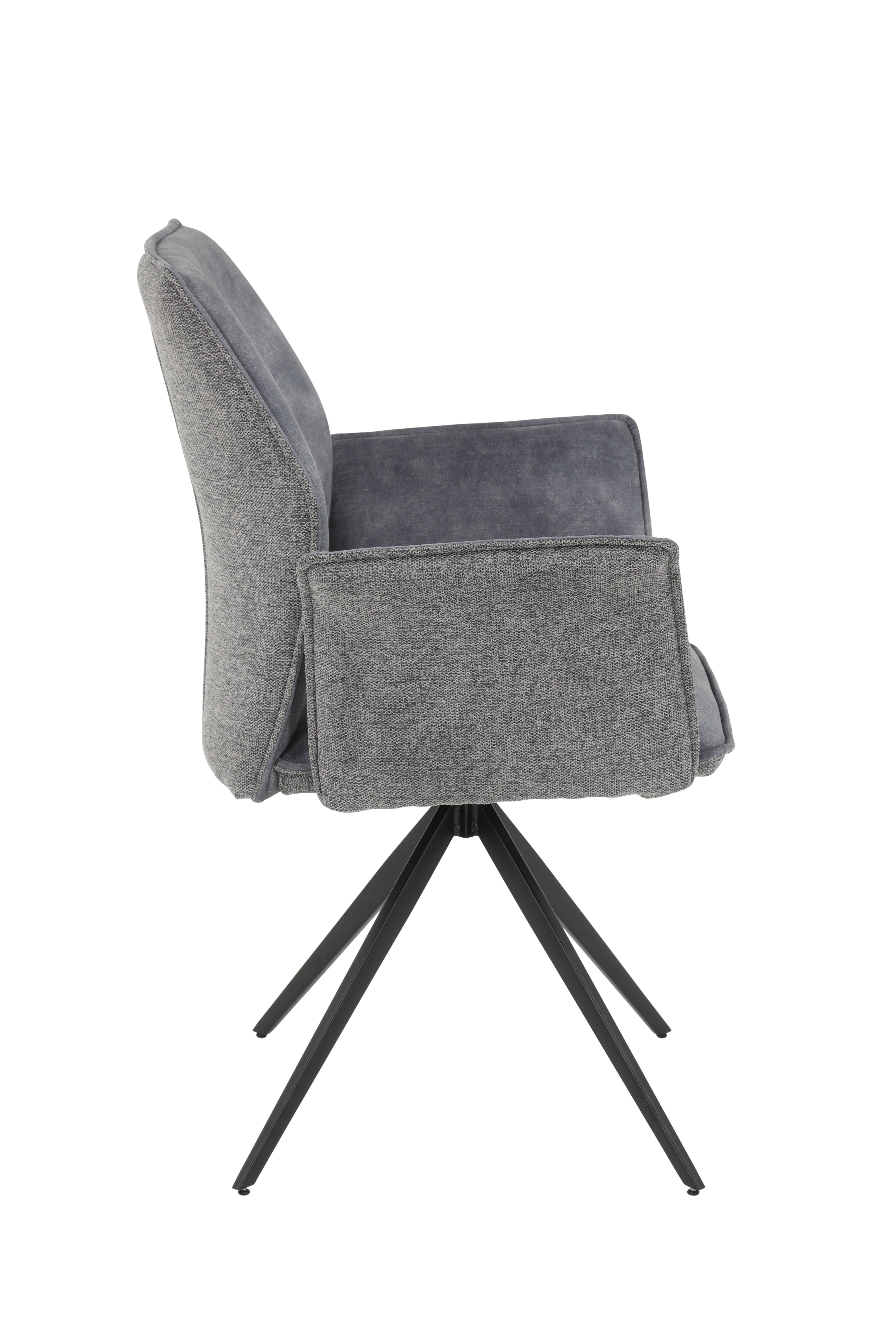 Sessel, Bezug grau, Gestell schwarz - MyTrend358
