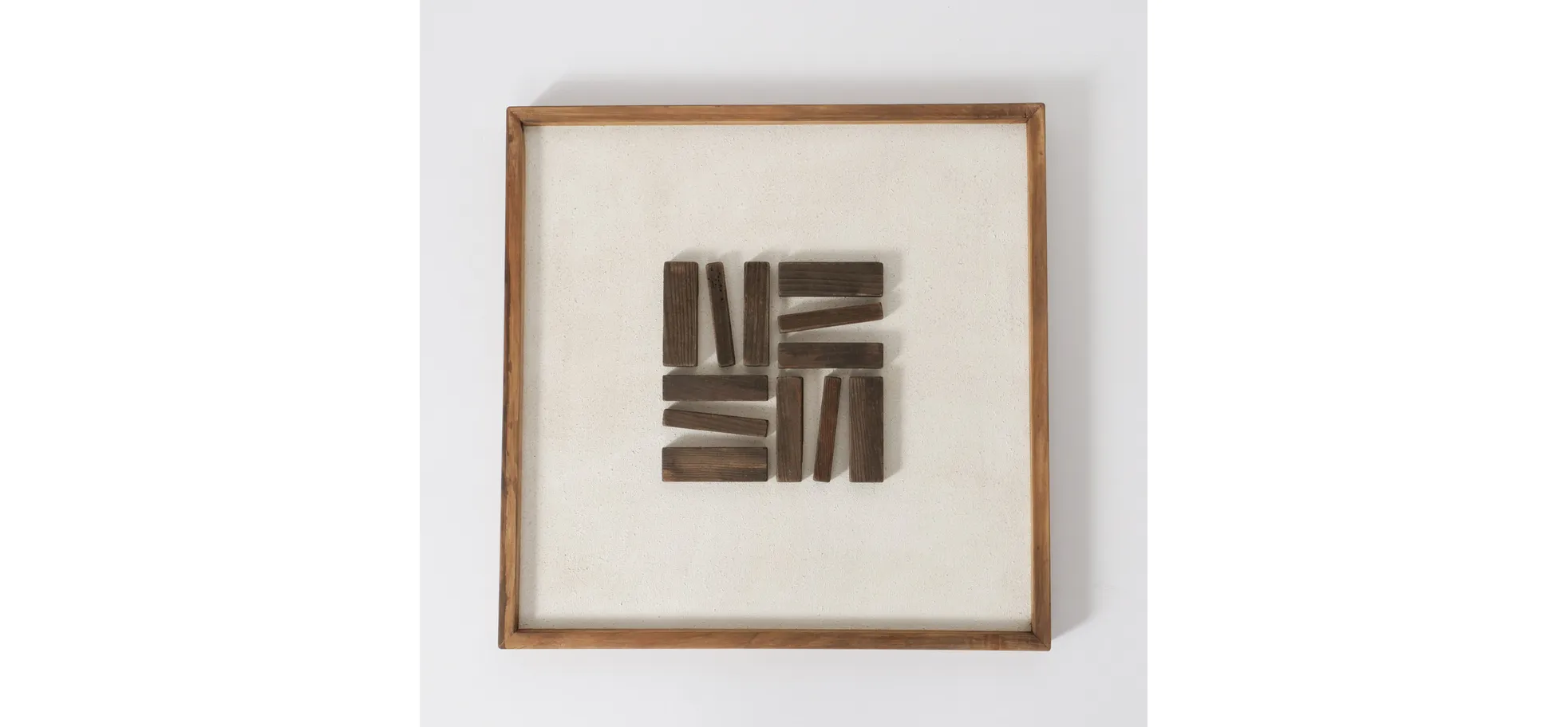 Wandobjekt - Holz, HBT ca. 62x62x4 cm, Beige/Natur