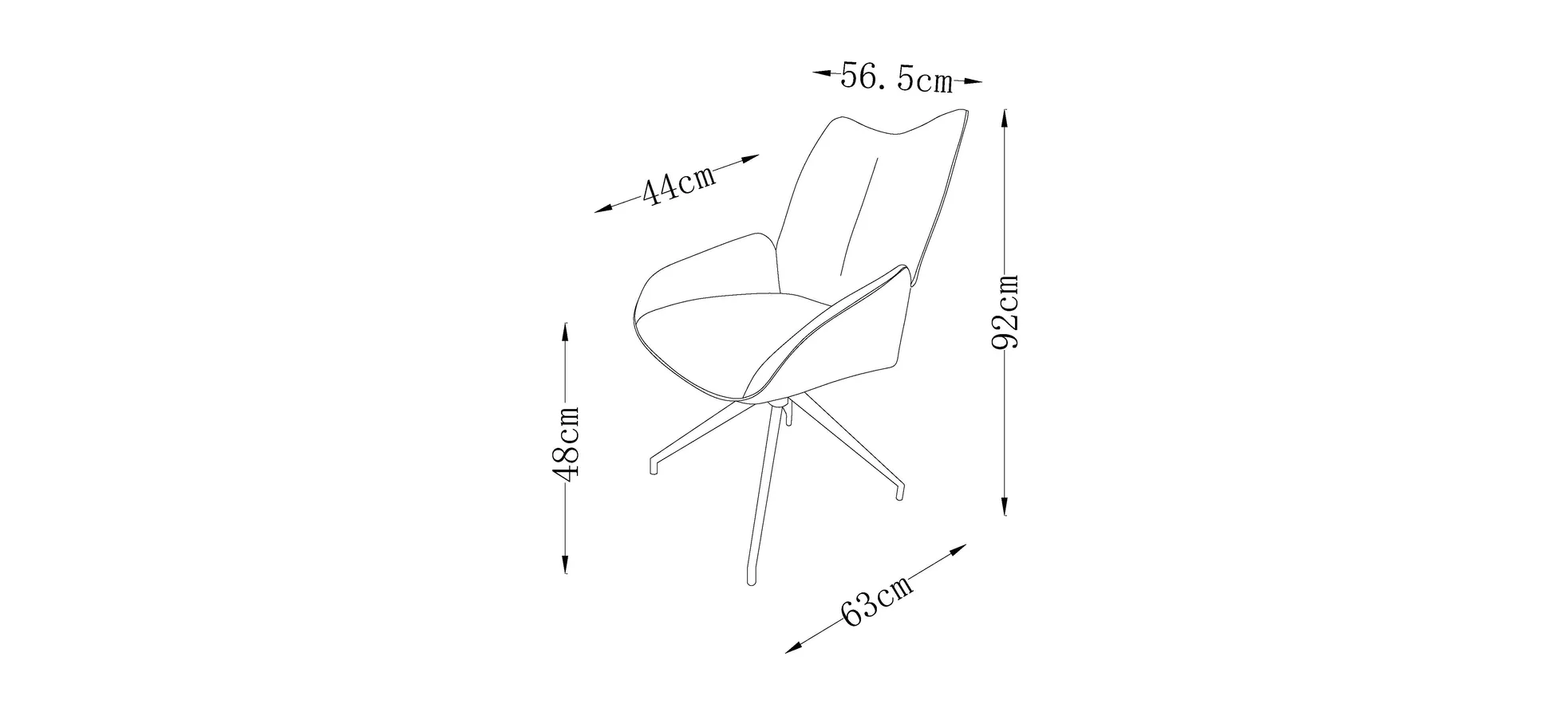 Armlehnstuhl, grau, braun - Maureen