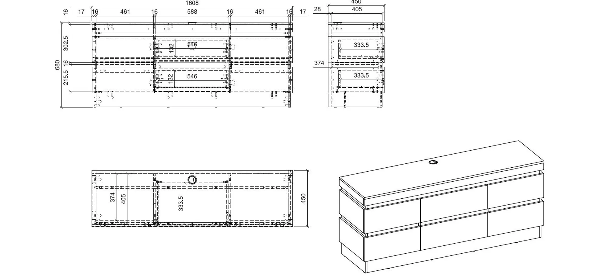 TV-Unterteil, Coast Evoke Eiche - Waca