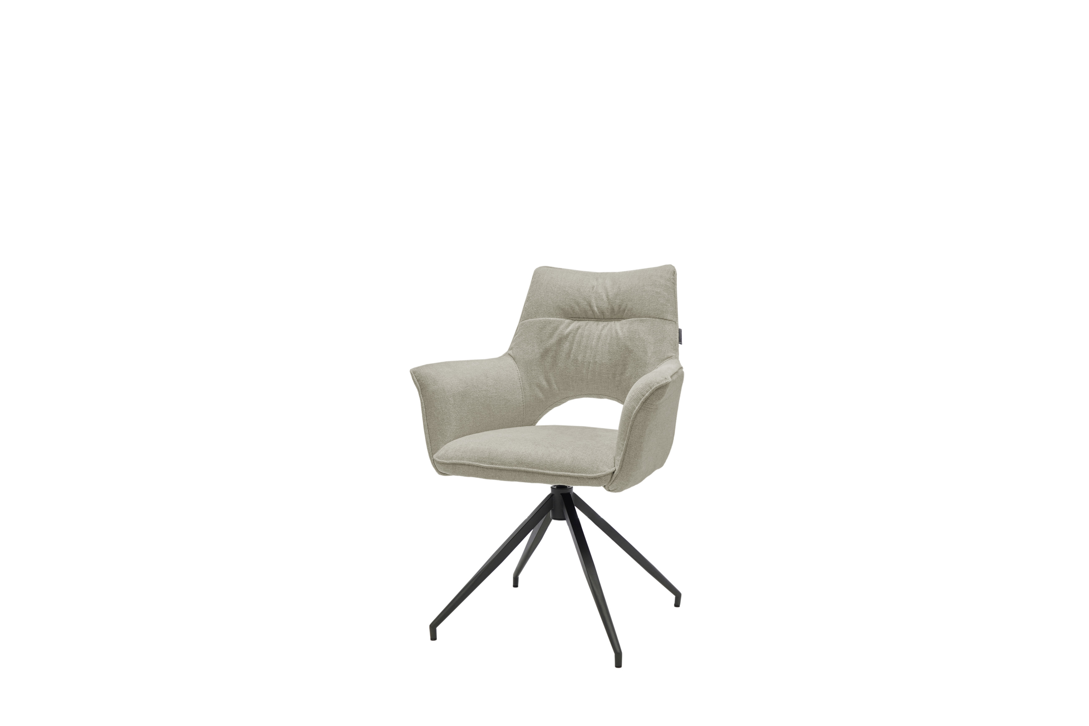 Vierfußstuhl mit Armlehnen, beige, drehbar - Maleen