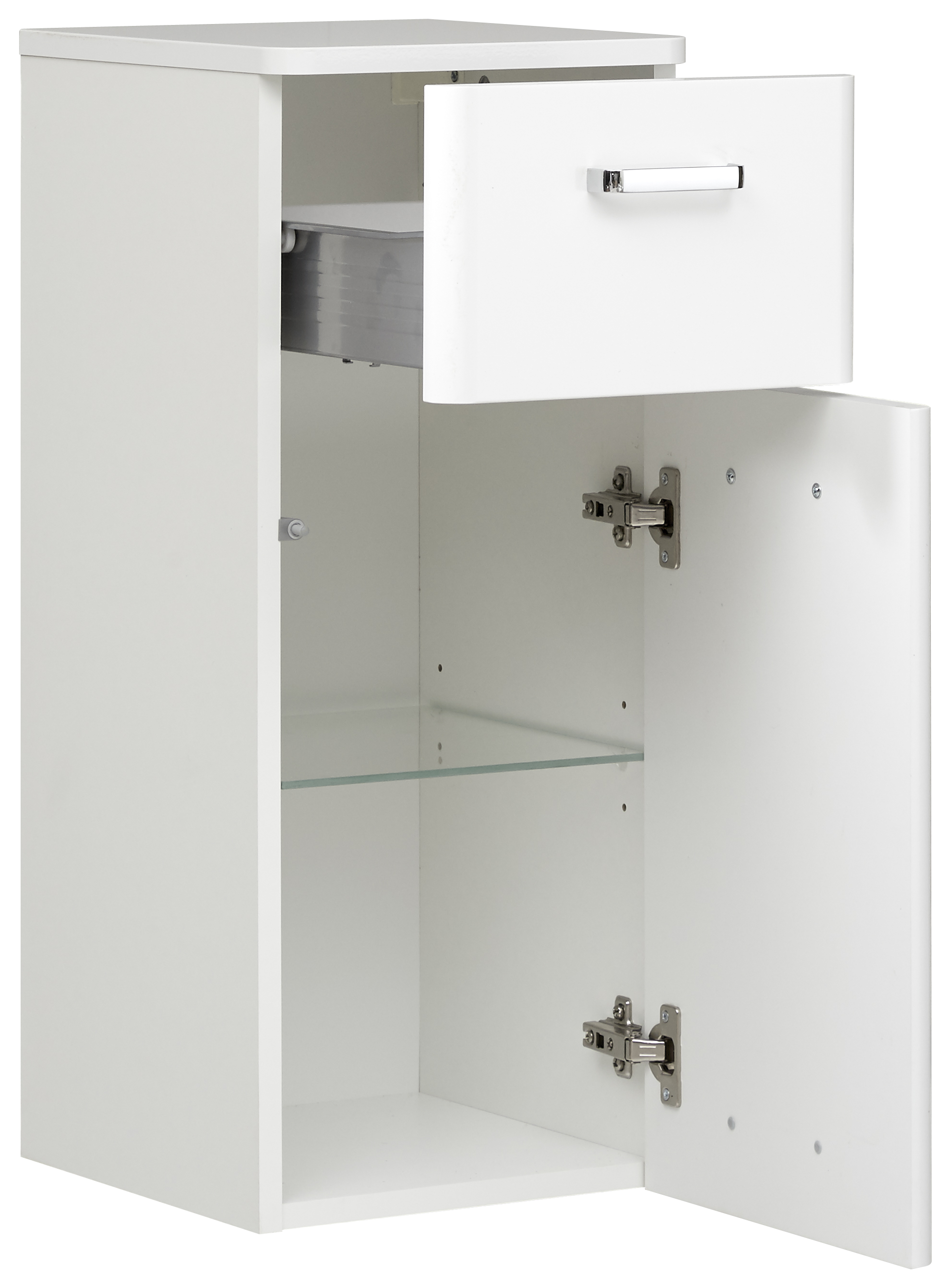 Unterschrank, weiß HG, 1 Tür, 1 Schub - PIOLO Quickset