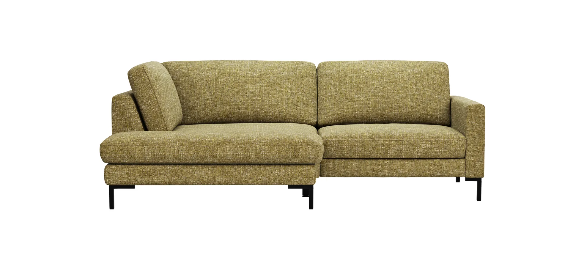 Ecksofa Oviedo - Ecke links mit 1,5-Sitzer, Stoff, Senfgelb
