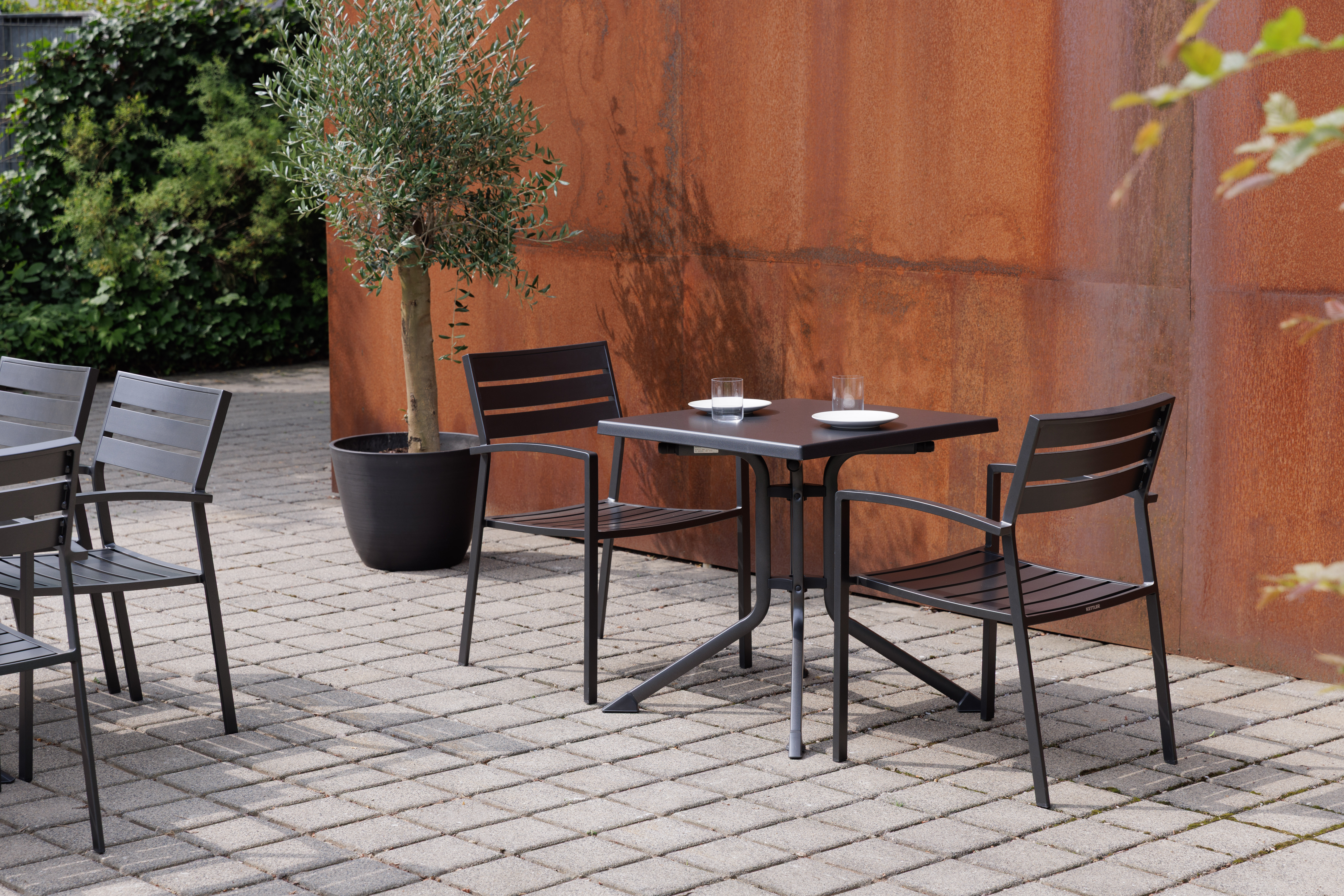 Klapptisch, anthrazit, quadratisch - Boulevard Kettalux Plus