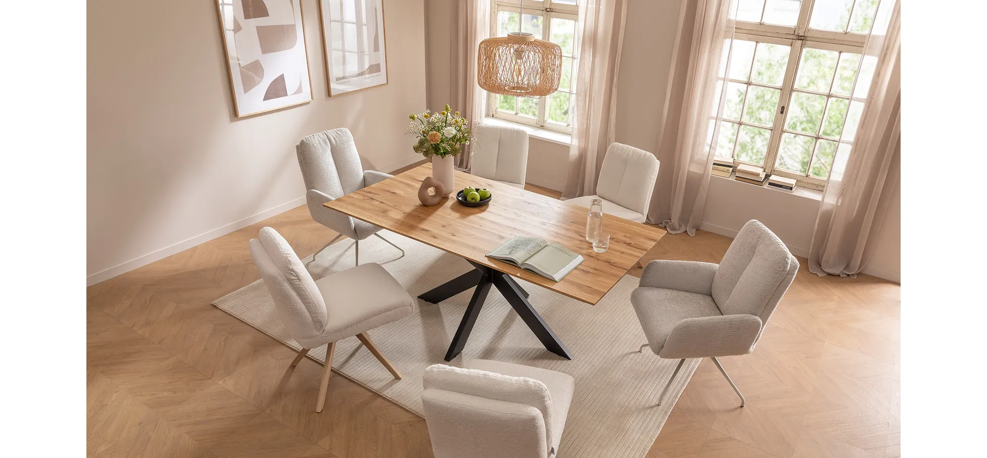 Esstisch, ausziehbar, Wildeiche geölt - Liora