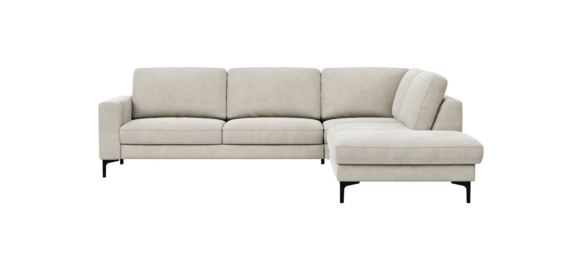 Ecksofa Oviedo - Ecke links mit 2,5-Sitzer, Stoff, Natur