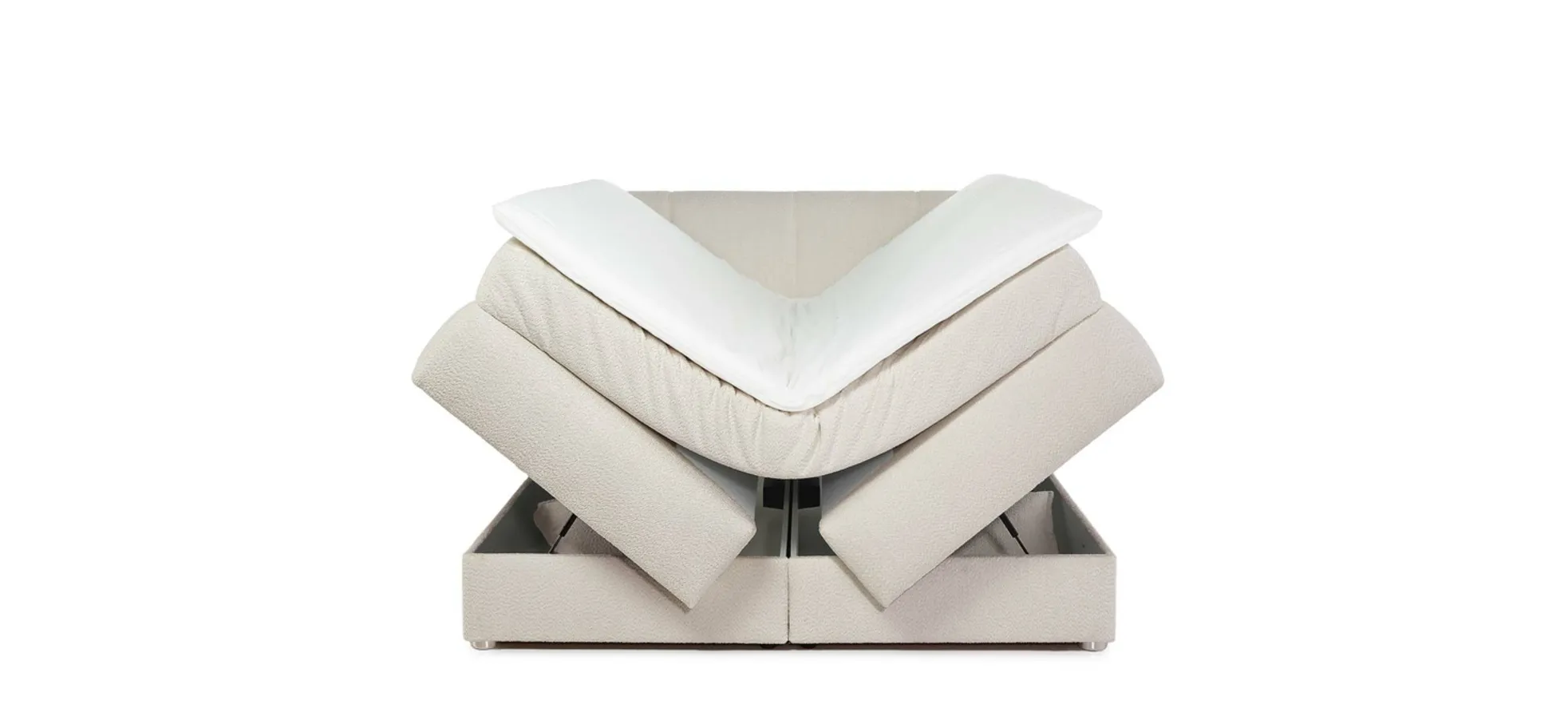 Boxspringbett JILLIAN MIX- Liegefläche ca. 180x200 cm, Stoff, Beige