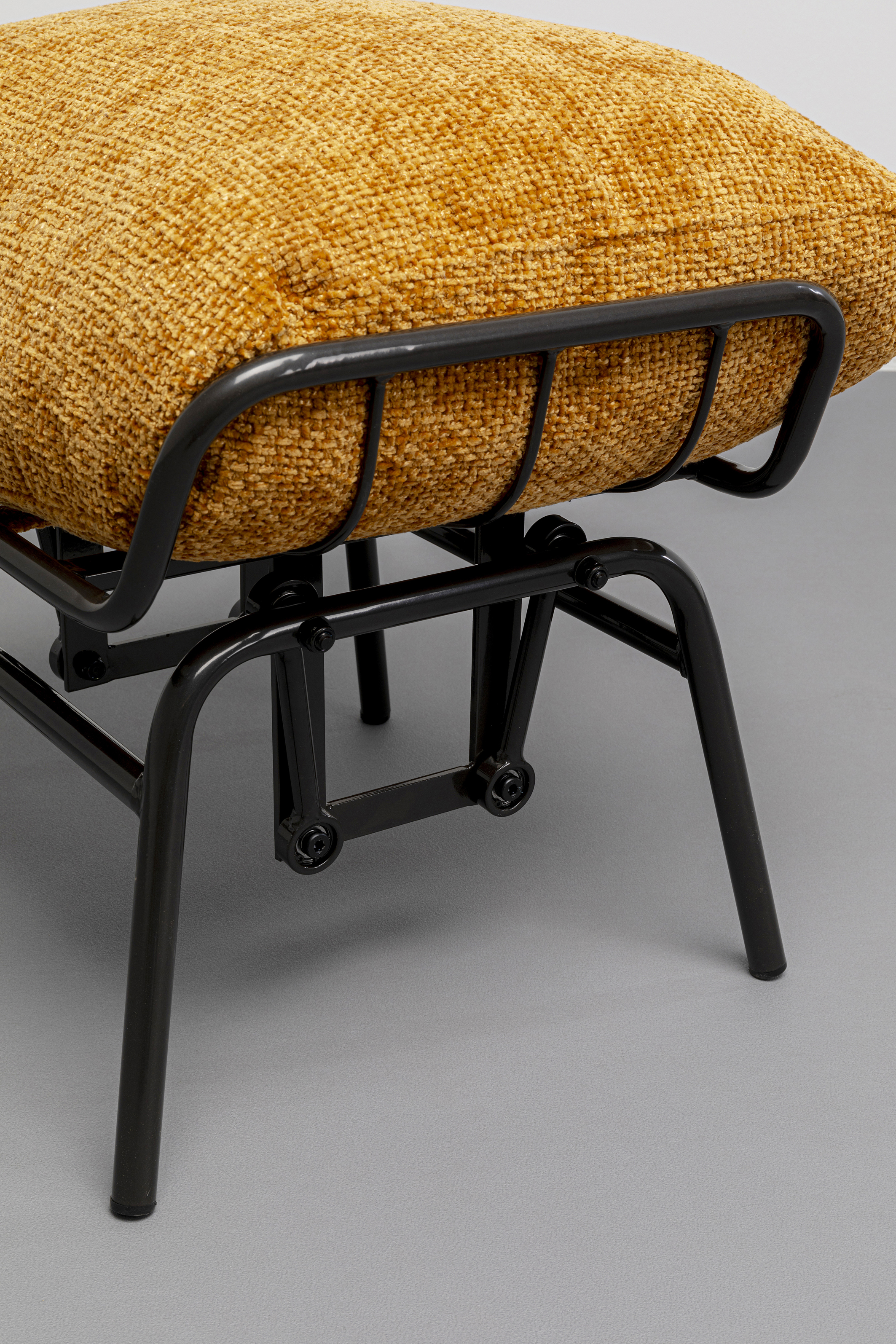 Sessel mit Hocker Vienna, Boucle gelb - Vienna