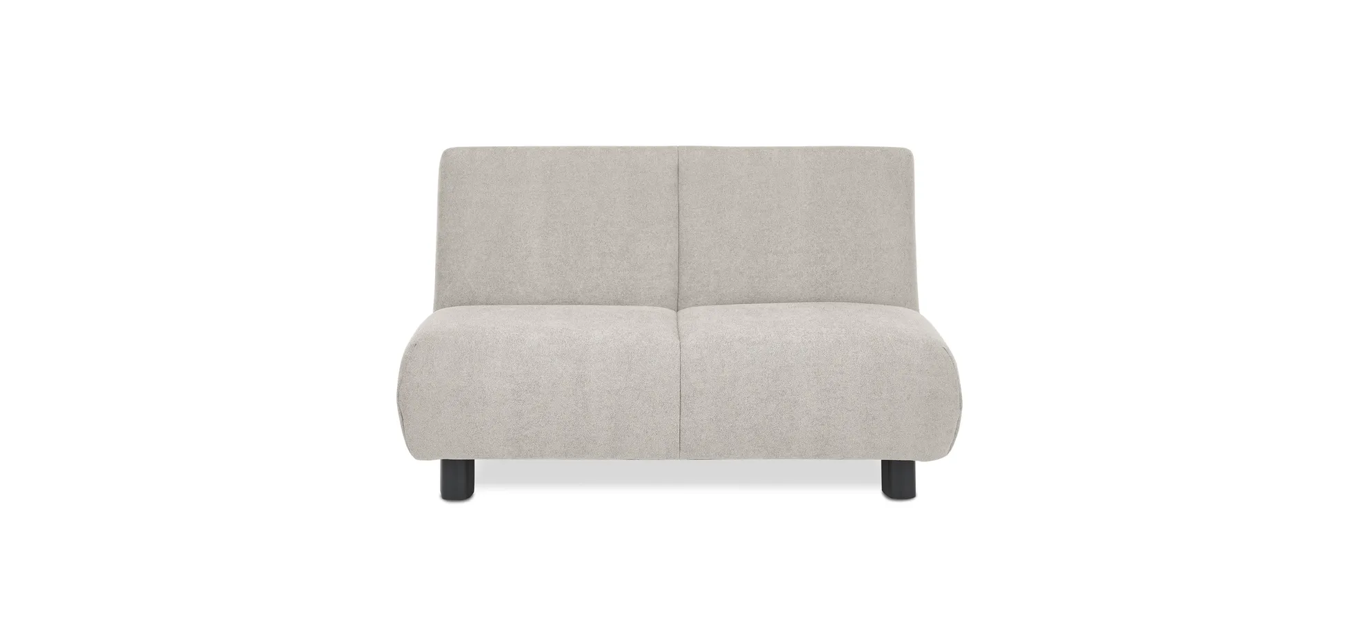 Faltsofa EBBY - 2-Sitzer ohne Armlehne, 140 cm inkl. Schlaffunktion, Stoff, Creme