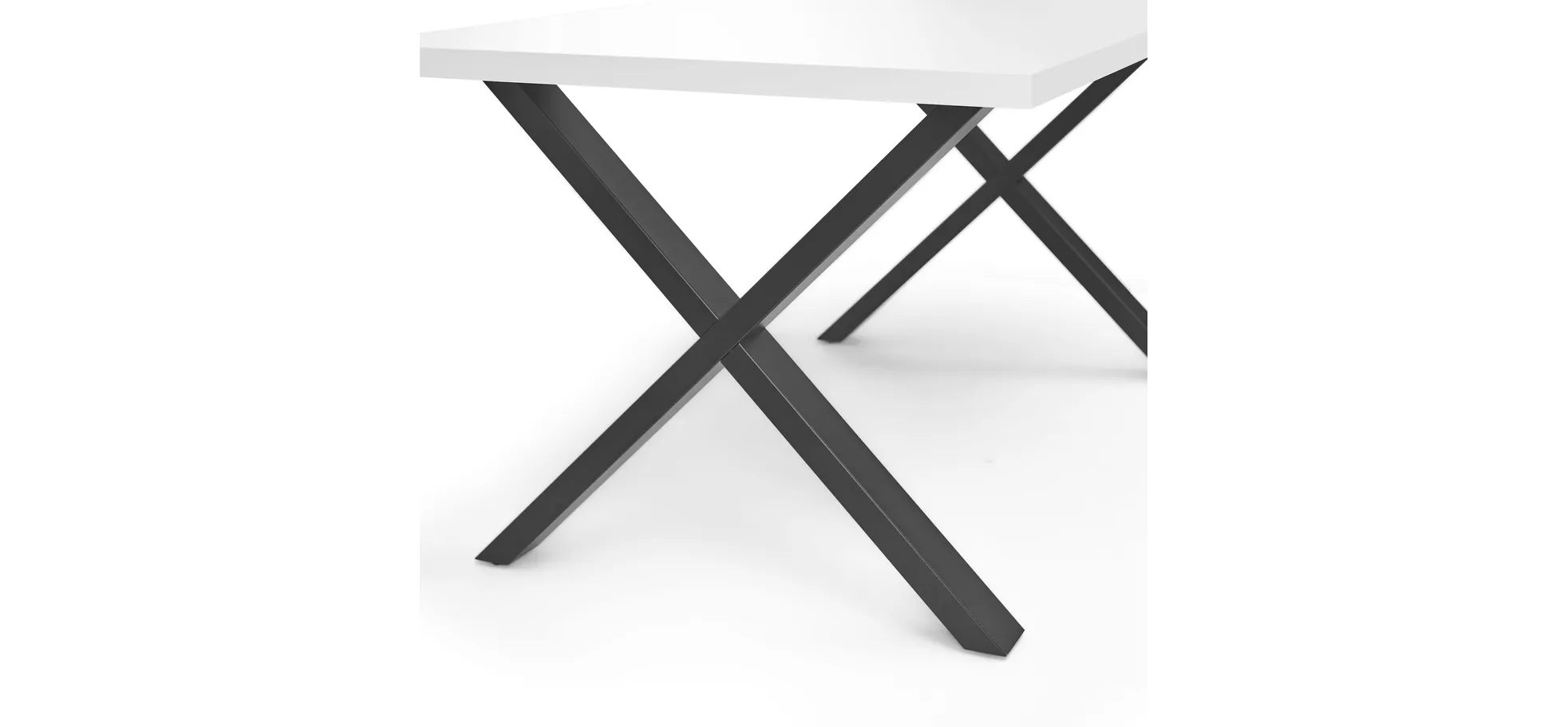 Esstisch - LB ca. 140x90 cm, Schwarzstahl, Schwarz