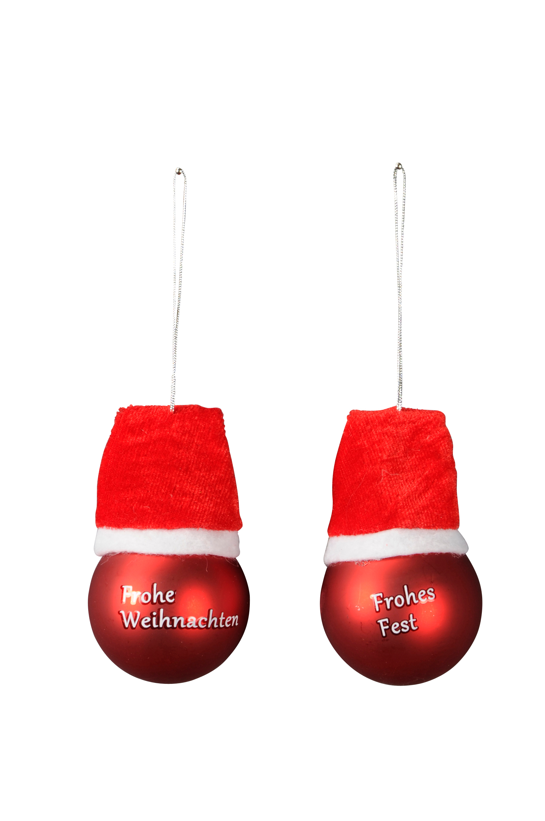 Kugel - rot-weiß, 8cm, sortiert