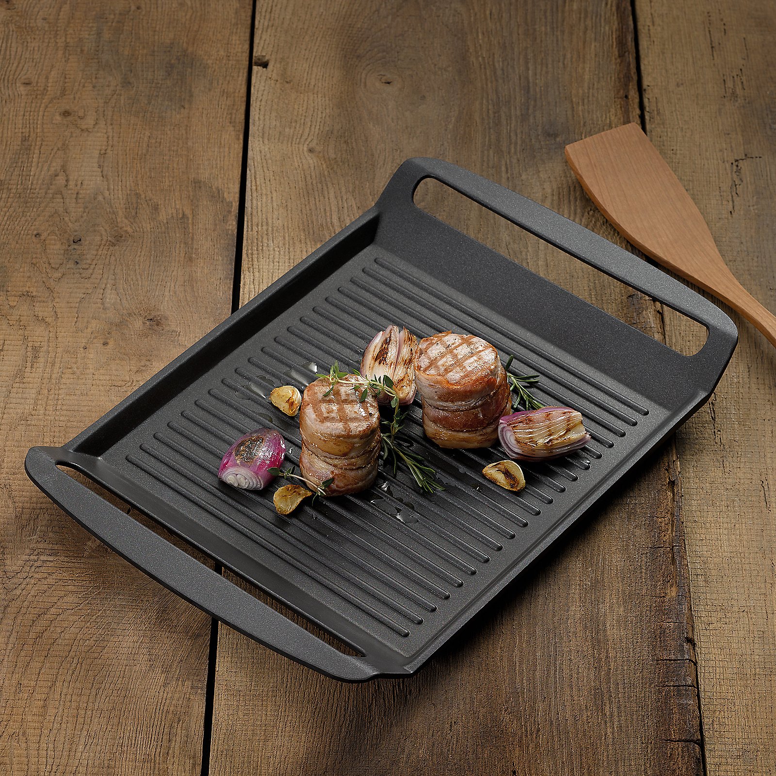 Grillplatte Kerros 24x4x30 cm - Aluguss schwarz